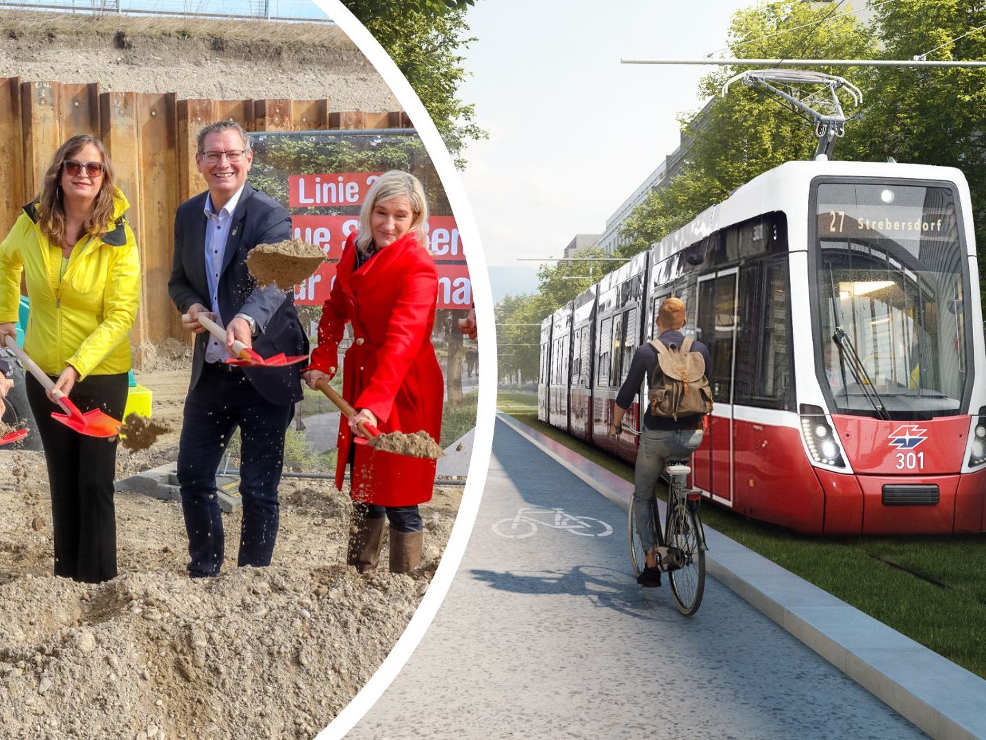 Baustart für die Straßenbahn-Linie 27.