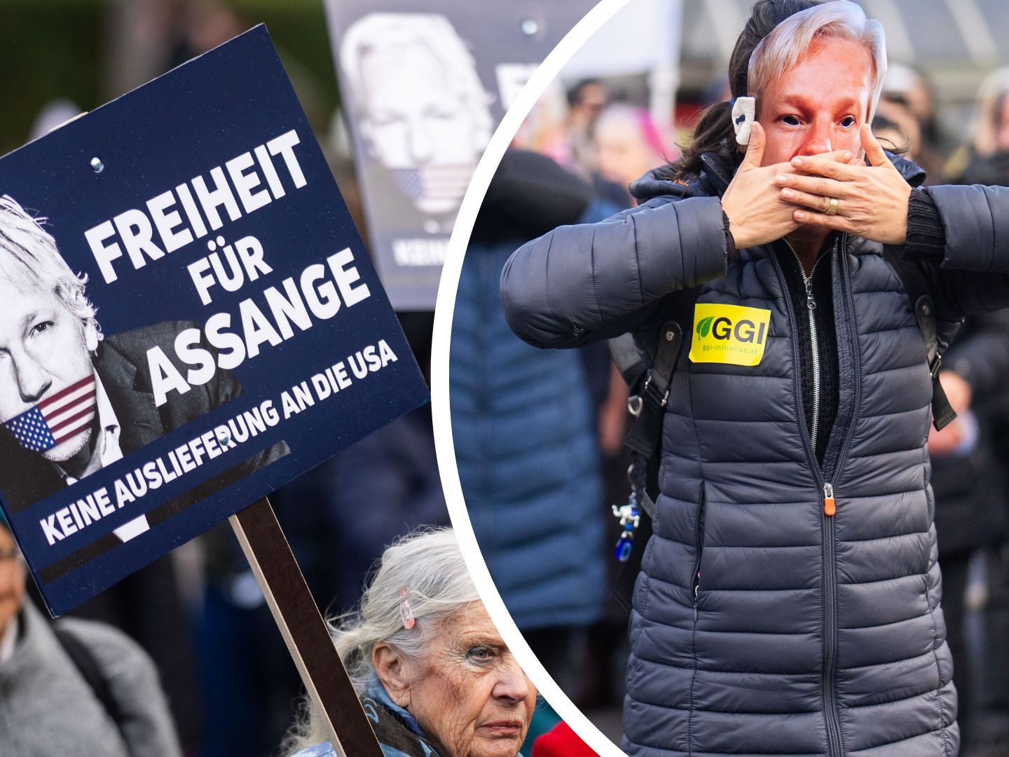 Die Demo-Teilnehmer zogen unter "Free Assange"-Parolen durch Wien.