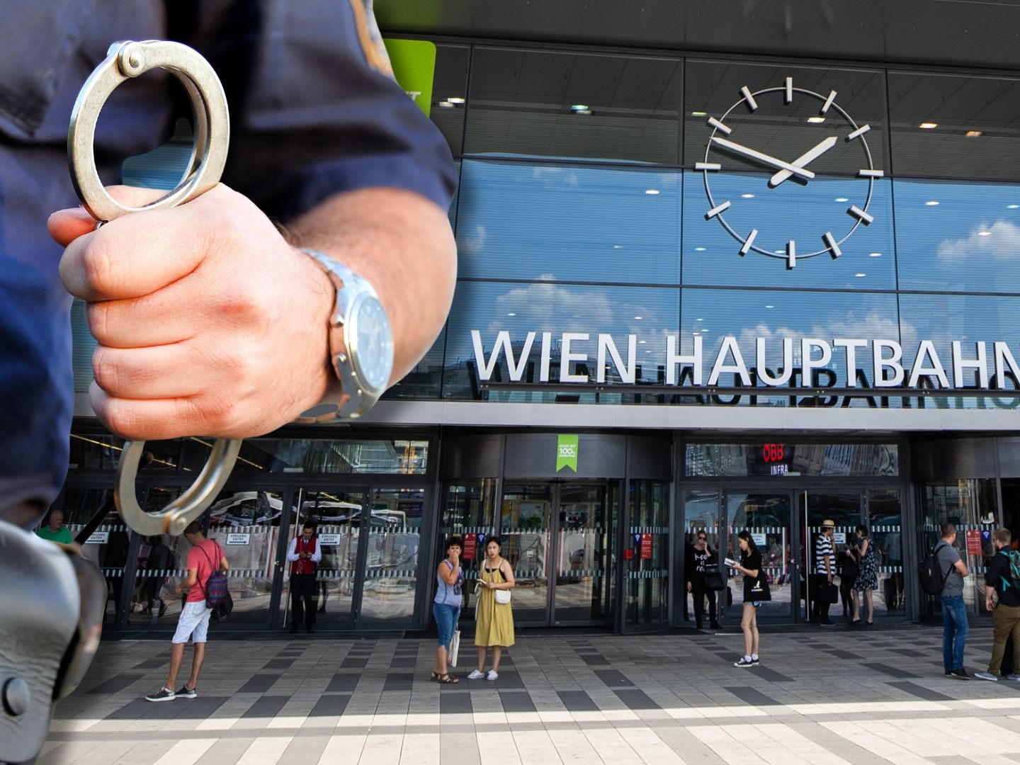 Festnahme am Wiener Hauptbahnhof. Festnahme am Wiener Hauptbahnhof.