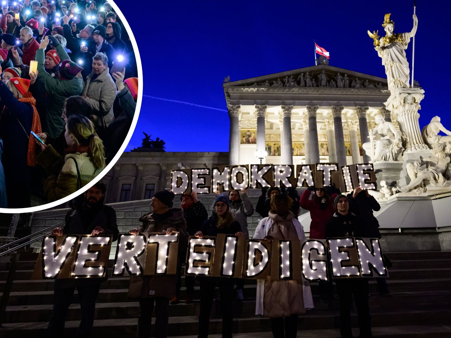 Auch in Wien fand eine Kundgebung mit mehreren hundert Teilnehmern statt.