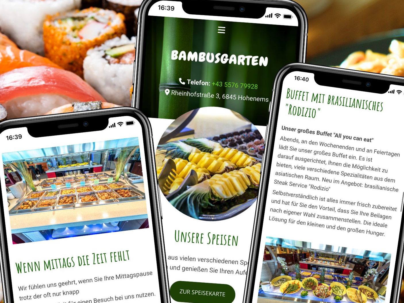 Ob Suppen, Fleisch- und Gemüsegerichte oder Sushi und Maki - im Restaurant werden verschiedenste asiatische Spezialitäten serviert.