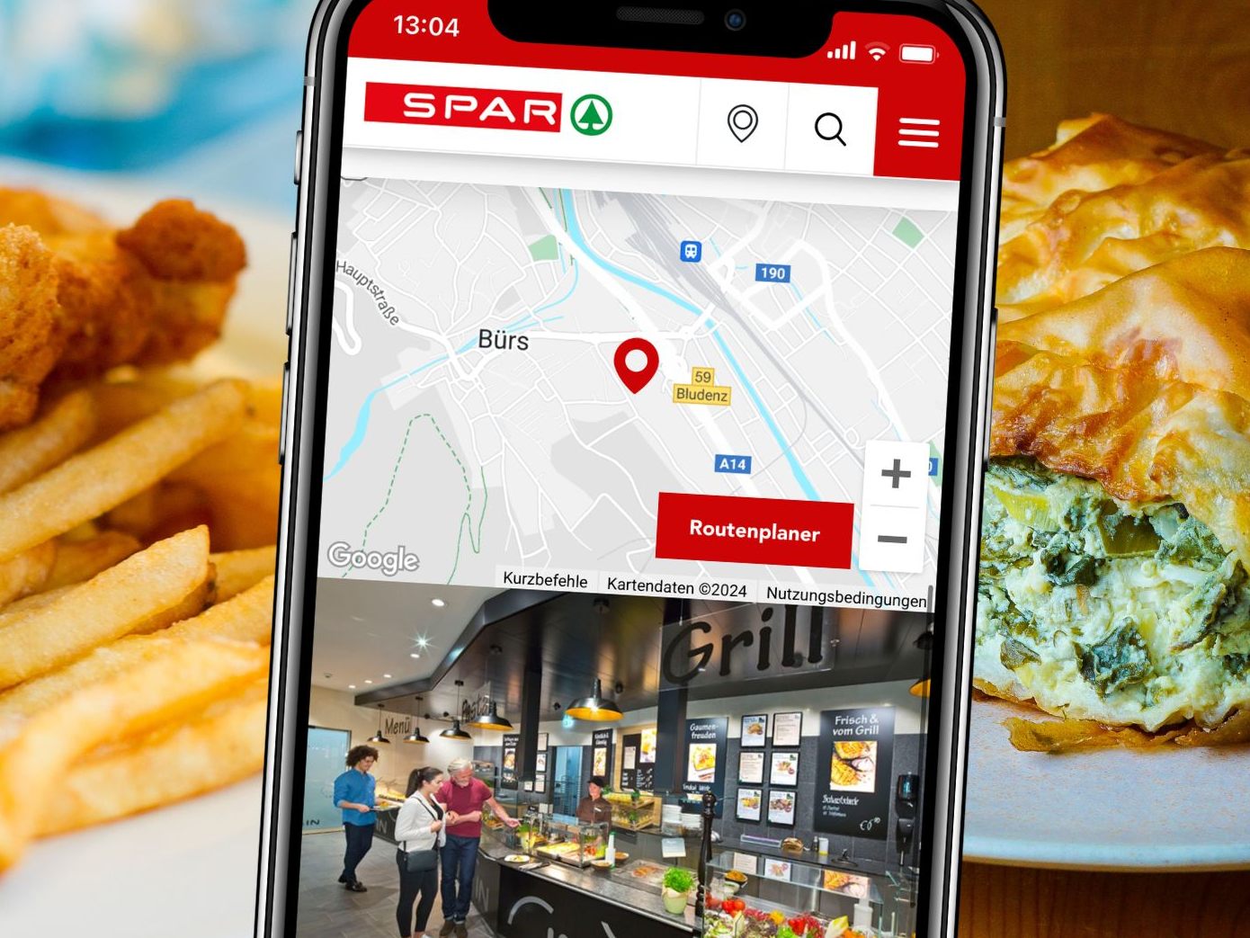 Neben dem Salatbuffet gibt es auch ein Schmankerlbuffet mit täglich wechselnden warmen Gerichten.