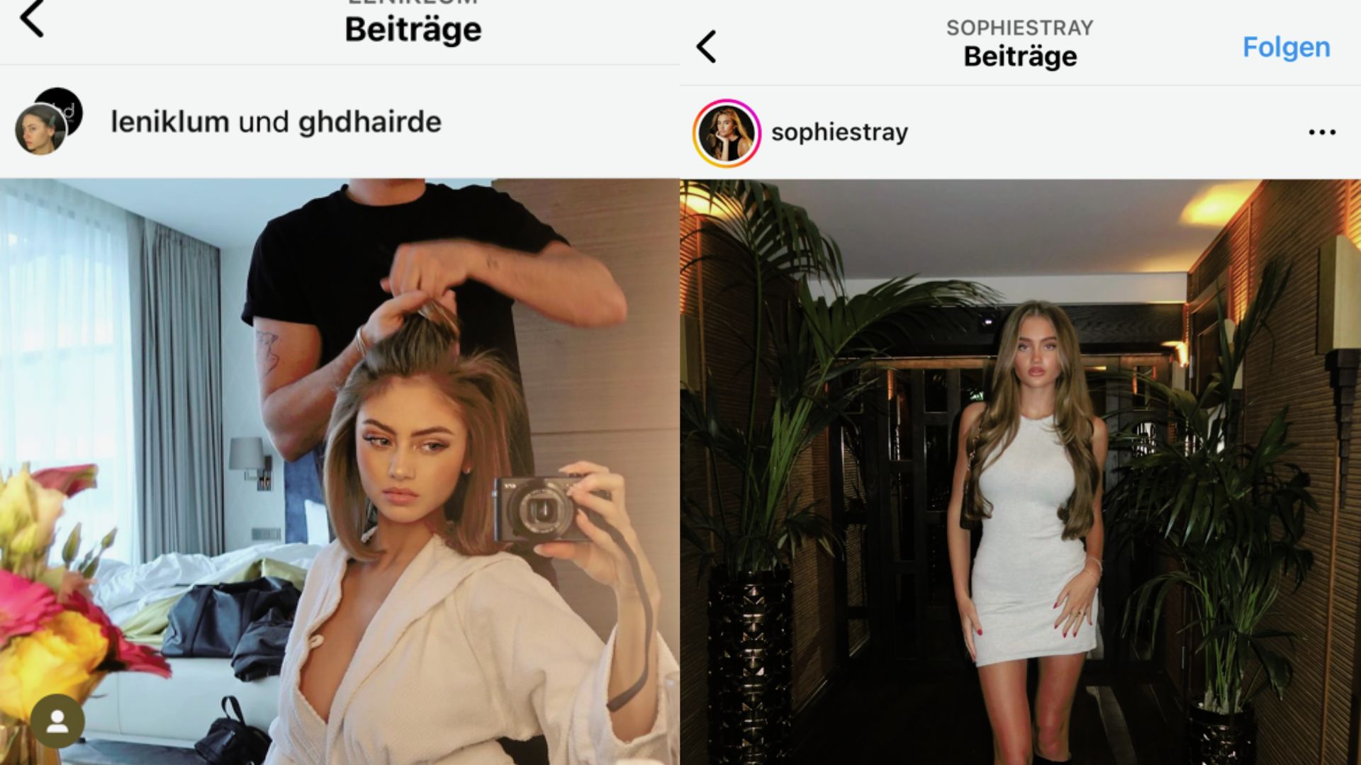 (L) Leni Klum, (R) Sophie Stray (L) Leni Klum, (R) Sophie Stray