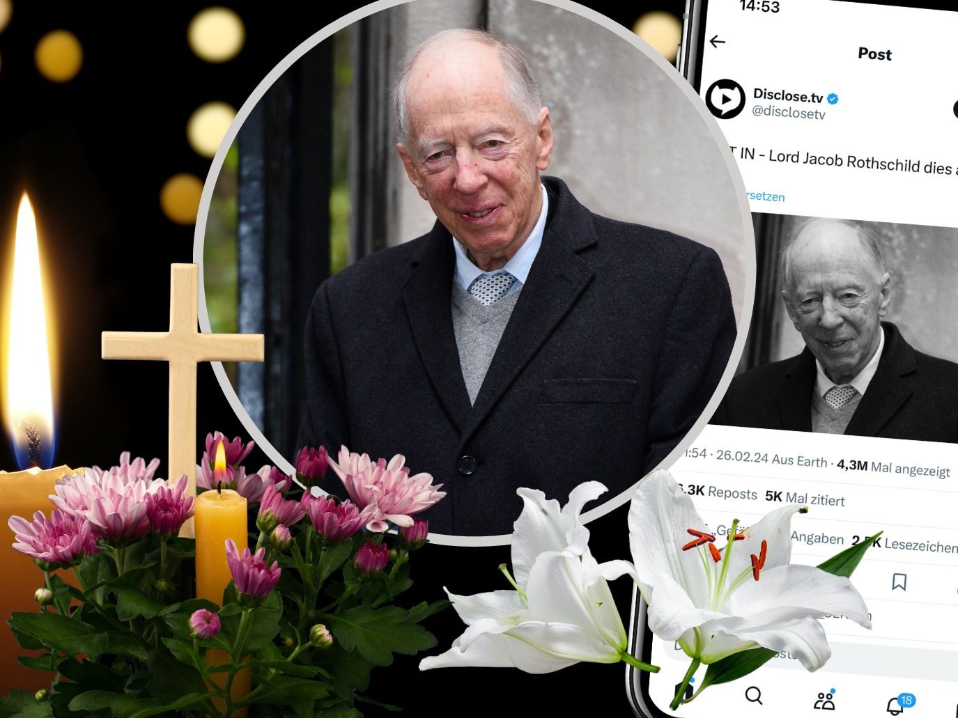 Lord Jacob Rothschild, eine der prägendsten Figuren der berühmten Rothschild-Familie, ist im Alter von 87 Jahren verstorben. Lord Jacob Rothschild, eine der prägendsten Figuren der berühmten Rothschild-Familie, ist im Alter von 87 Jahren verstorben.