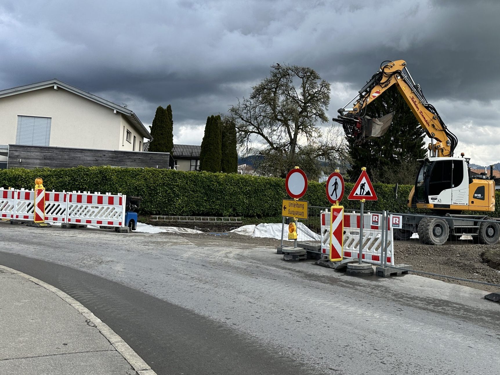 Die Unterfeldstraße ist bis Mai gesperrt.