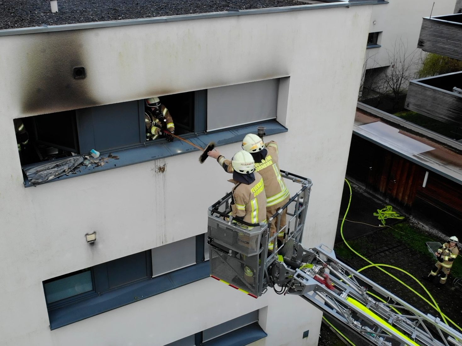 Brand in einem Mehrparteienhaus in Dornbirn.
