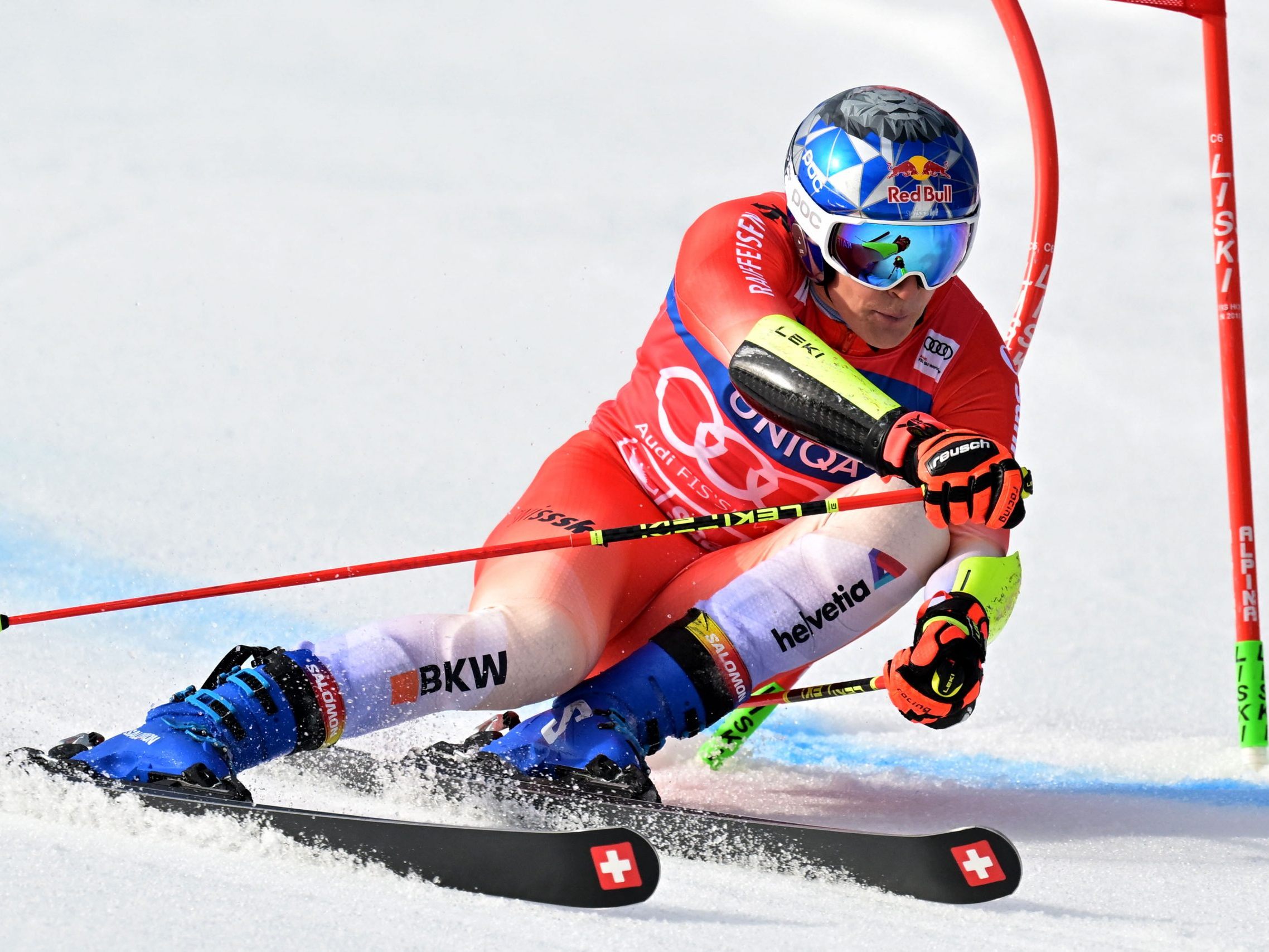 Marco Odermatt führt nach dem ersten RTL-Durchgang in Saalbach-Hinterglemm.