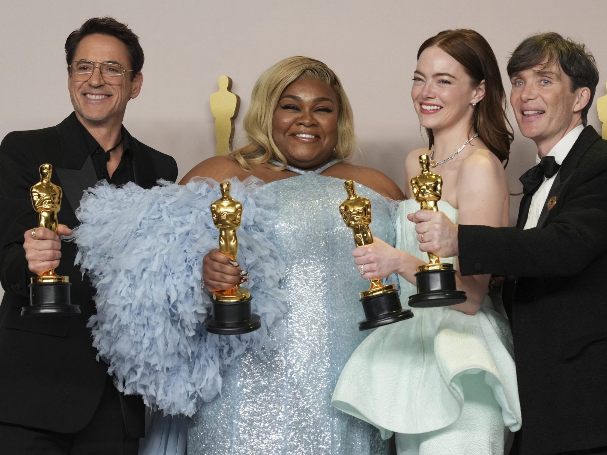 Robert Downey Jr.,Da’Vine Joy Randolph,Emma Stone,Cillian Murphy (v.l.)