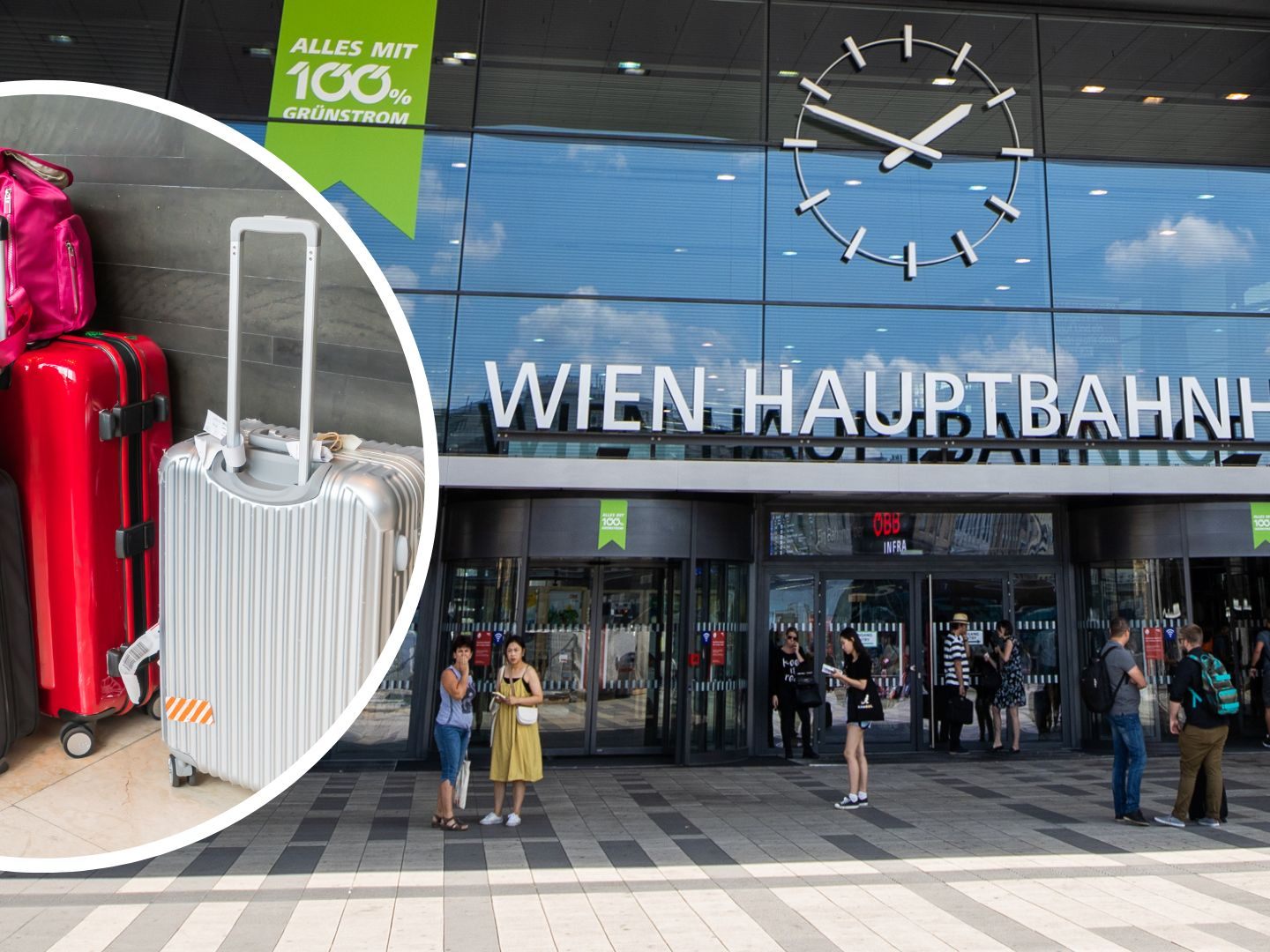 Festnahme eines Gepäckdiebs am Wiener Hauptbahnhof.