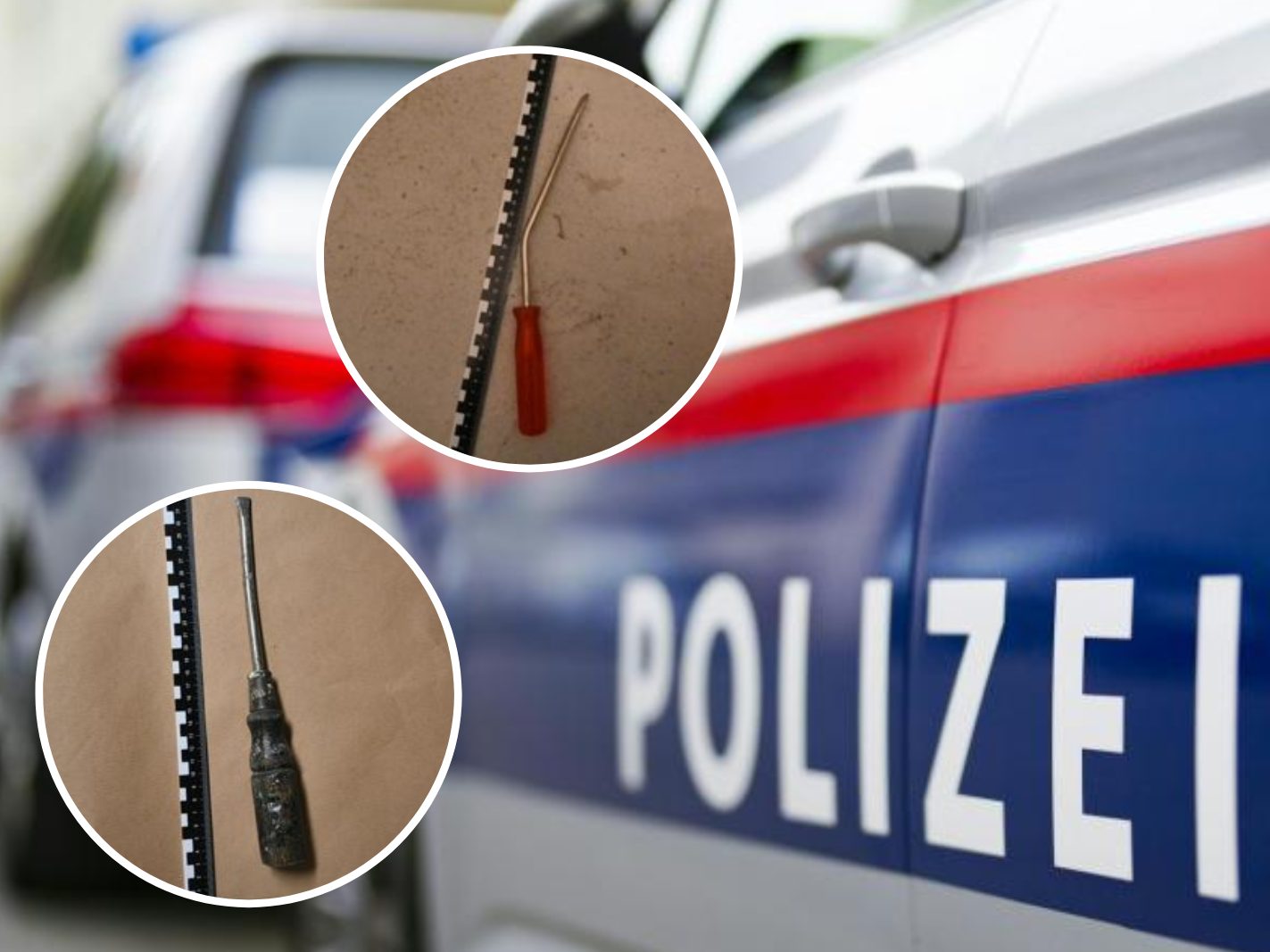 Die Polizei konnte mehrere Einbruchswerkzeuge sicherstellen. Die Polizei konnte mehrere Einbruchswerkzeuge sicherstellen.
