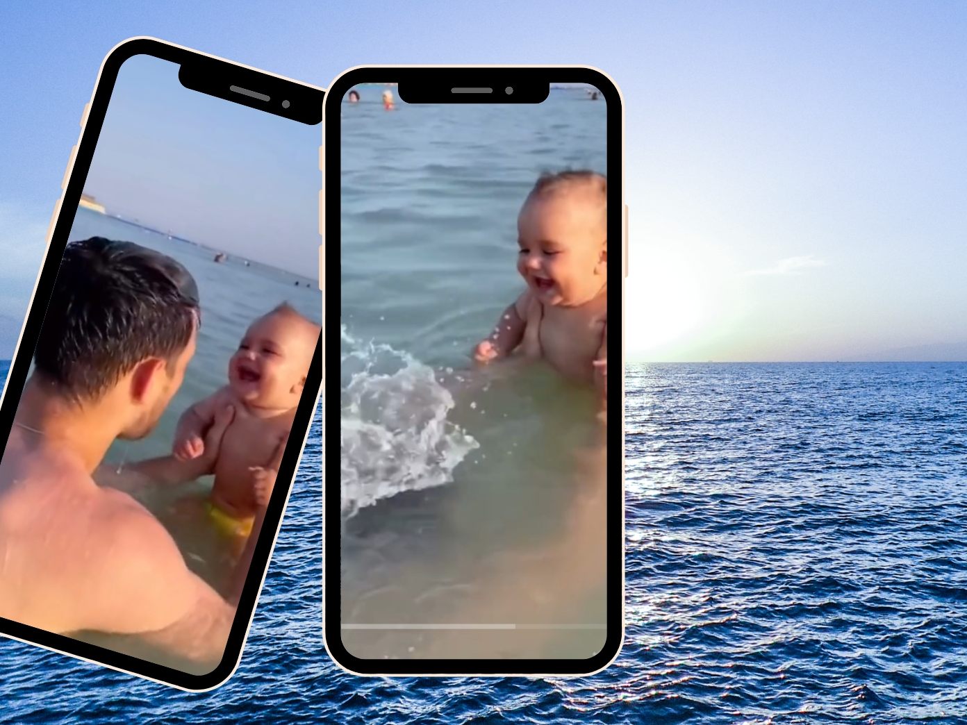 Papa sorgt für Lachanfall bei seinem Baby