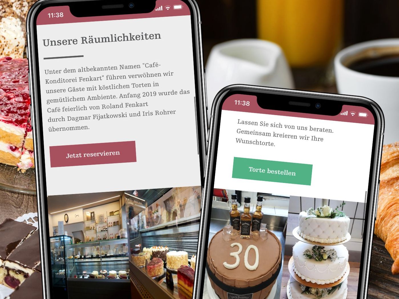 Das Café bietet neben Frühstück und Kuchen auch verschiedene Imbisse und Toasts. Das Café bietet neben Frühstück und Kuchen auch verschiedene Imbisse und Toasts.
