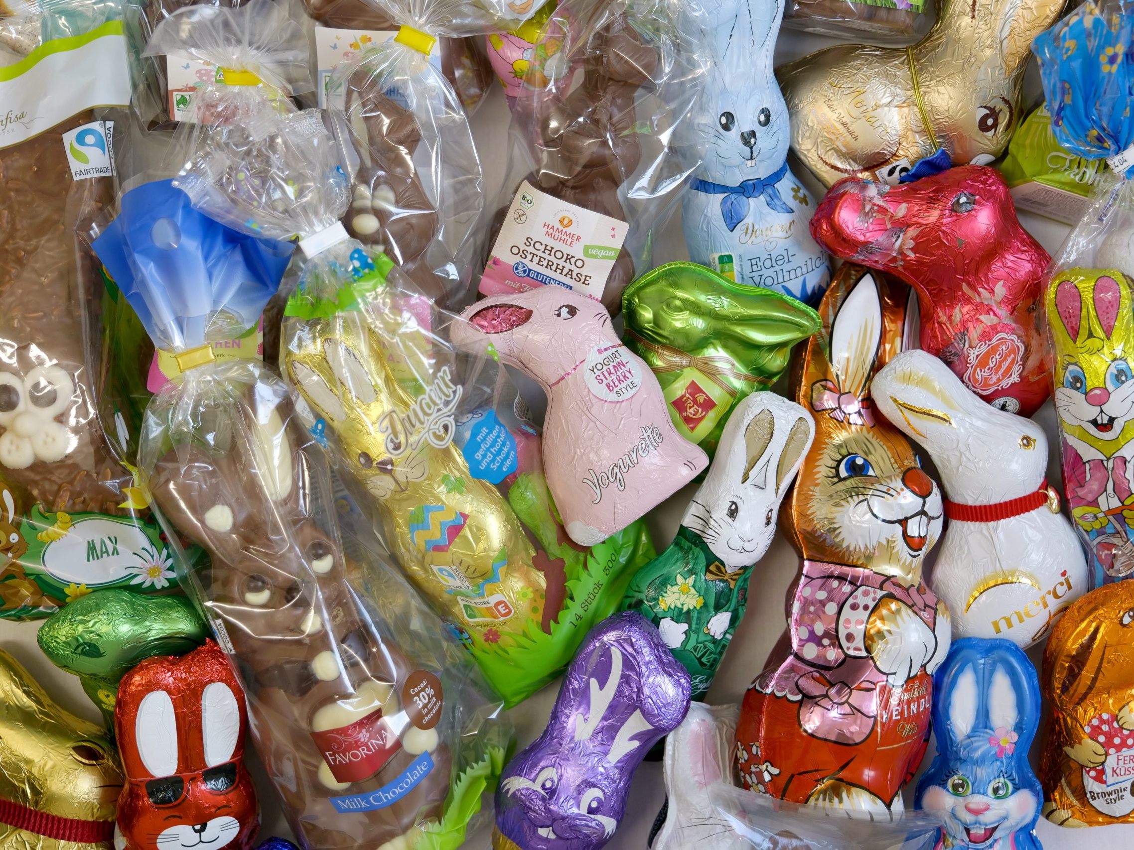 39 Schoko-Osterhasen wurden genau unter die Lupe genommen. 39 Schoko-Osterhasen wurden genau unter die Lupe genommen.
