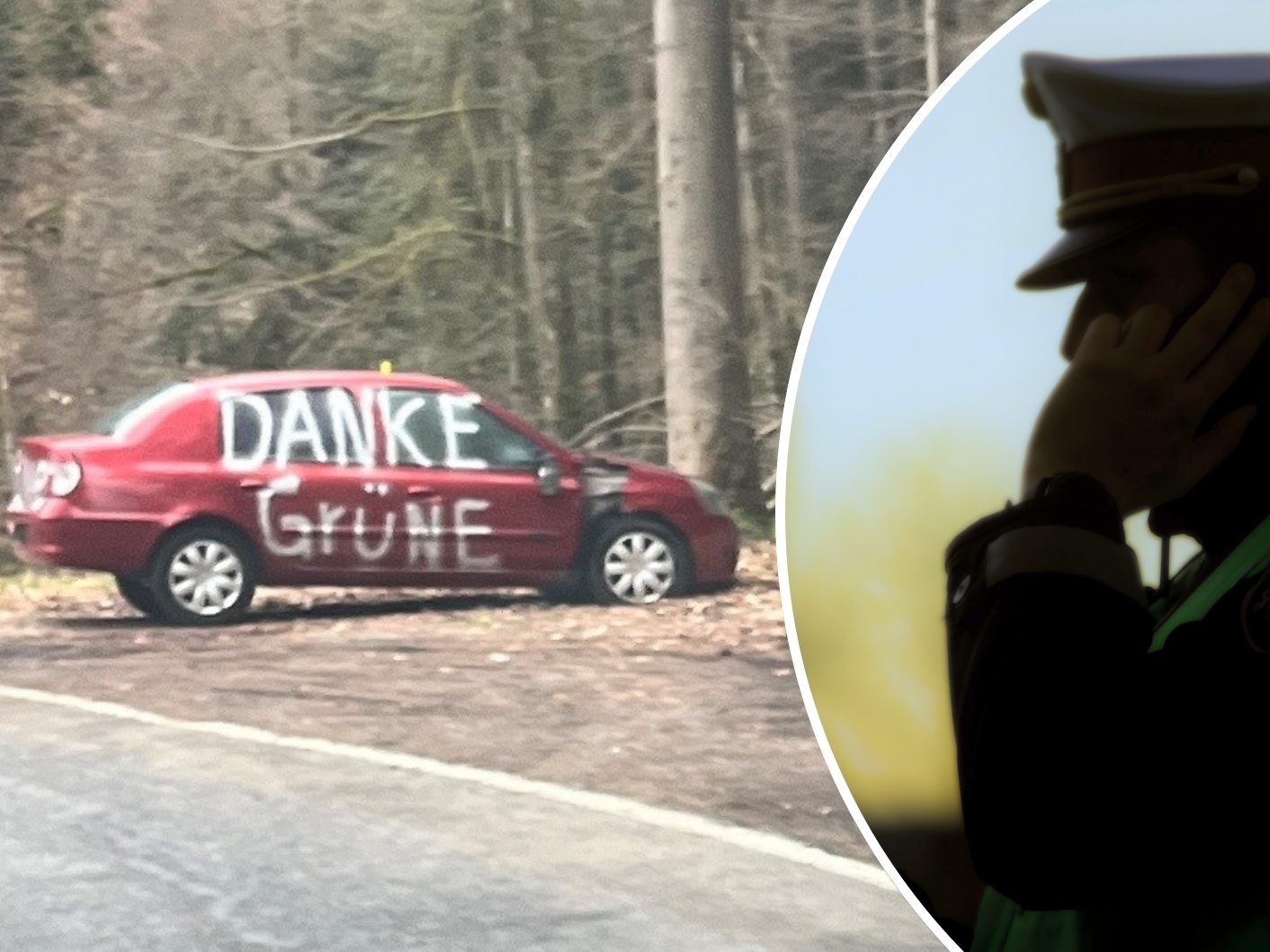 Kurz nach der Aufnahme dieses Fotos wurde das Schrottauto entfernt. Kurz nach der Aufnahme dieses Fotos wurde das Schrottauto entfernt.