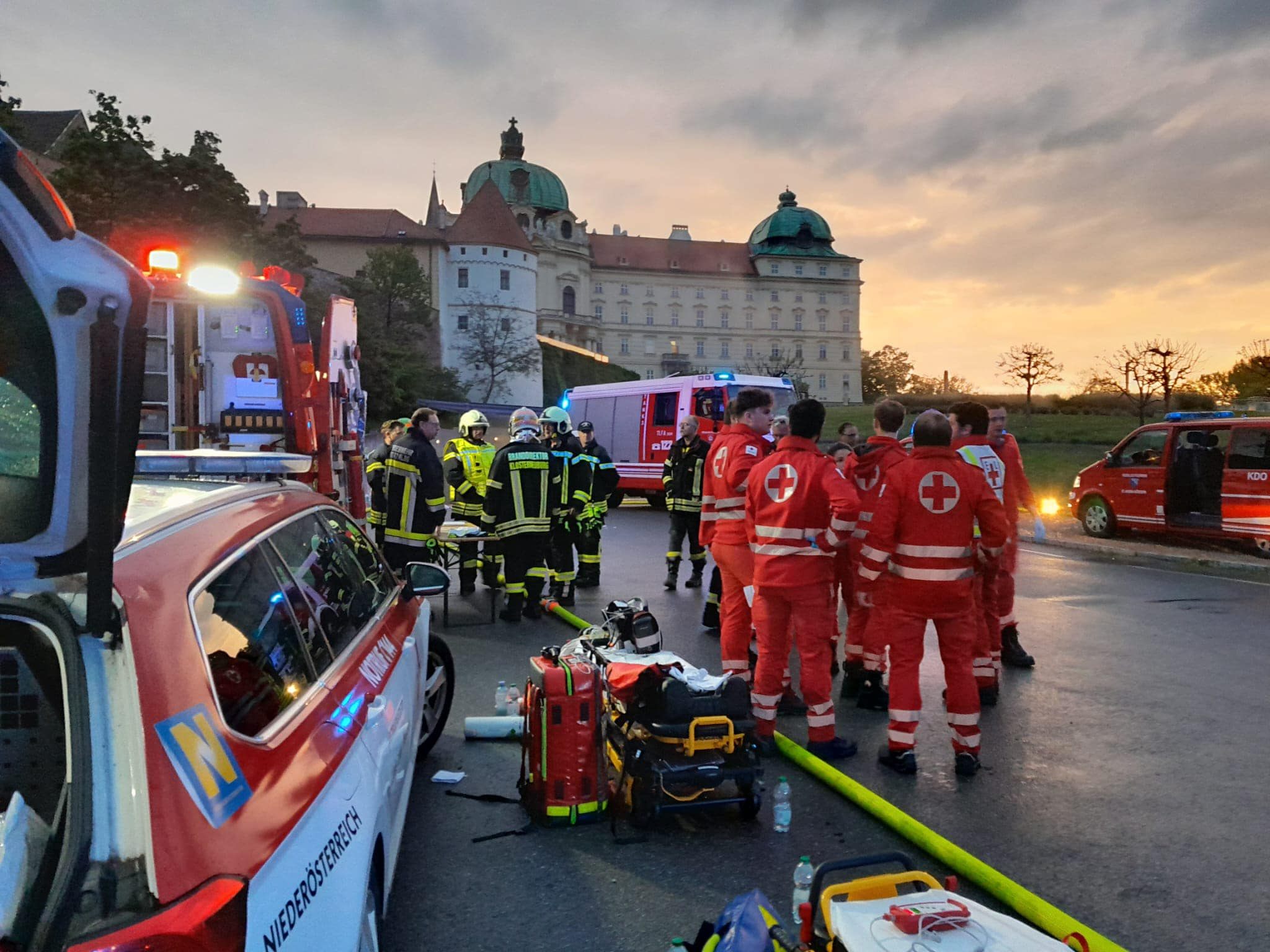 Großeinsatz der Feuerwehr beim Stift Klosterneuburg.