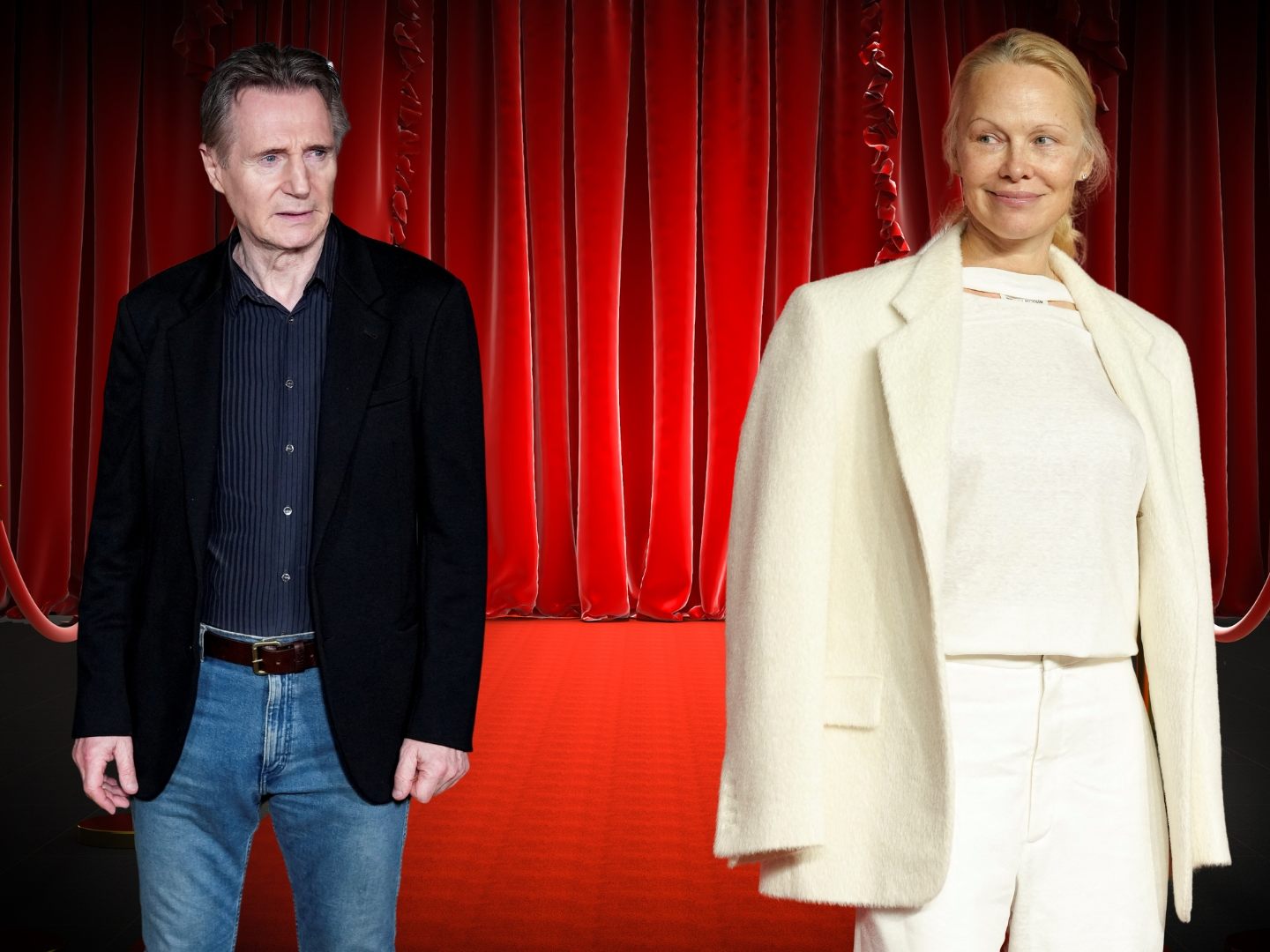 Das Hollywood Duo Pamela Anderson und Liam Neeson