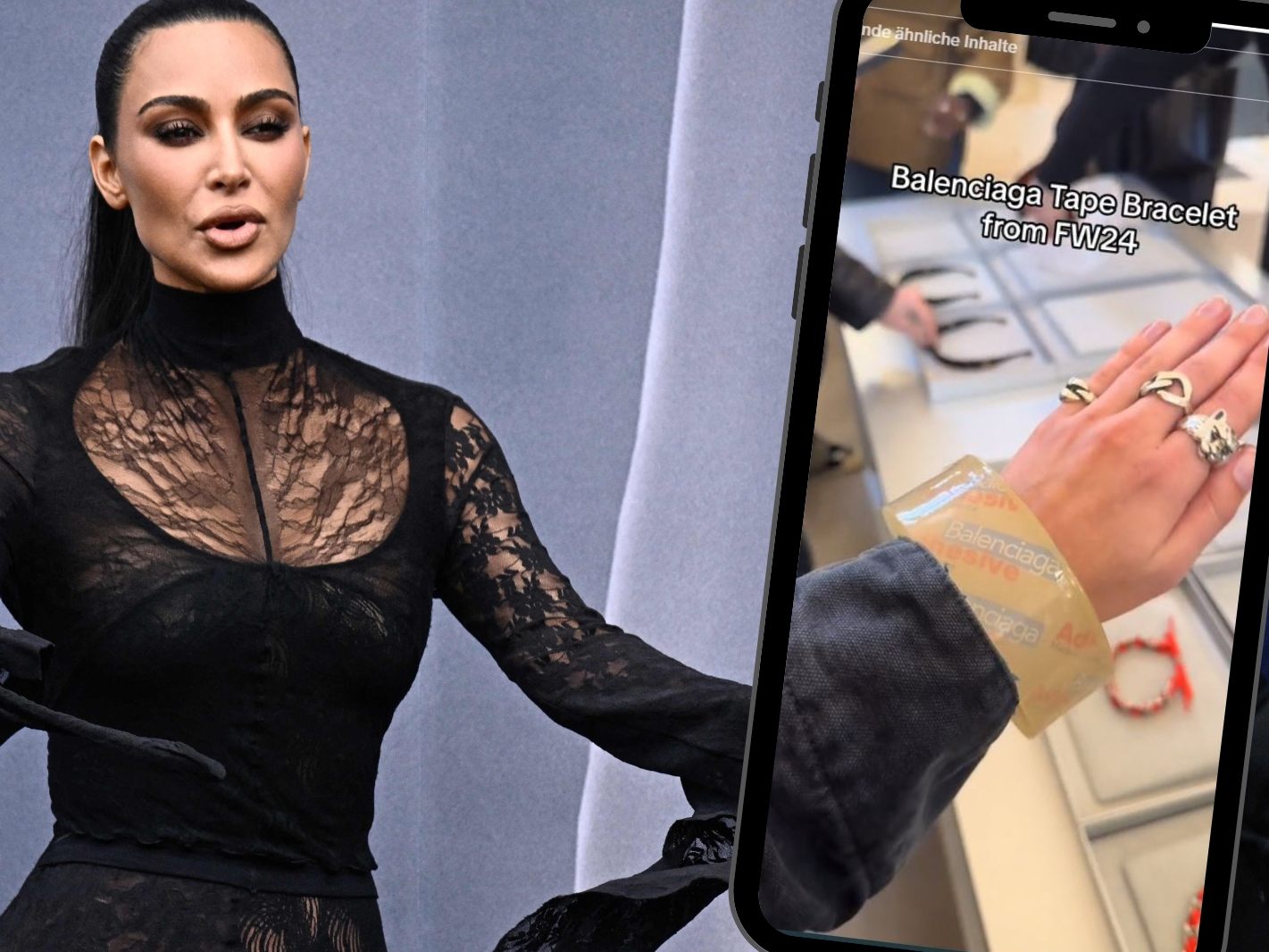 Kim Kardashian ist Edel-Fan der Marke Balenciaga -Ob sie das Klebeband-Armband besitzt, ist nicht bekannt. Kim Kardashian ist Edel-Fan der Marke Balenciaga -Ob sie das Klebeband-Armband besitzt, ist nicht bekannt.