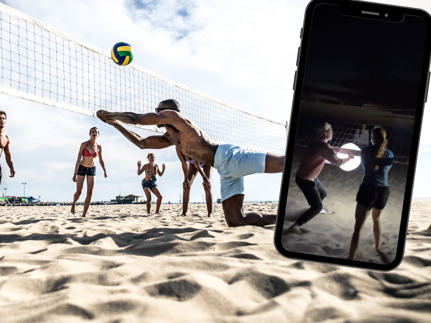 Sogar beim Beachvolleyball muss man aufpassen, um keinen Sachschaden anzurichten.