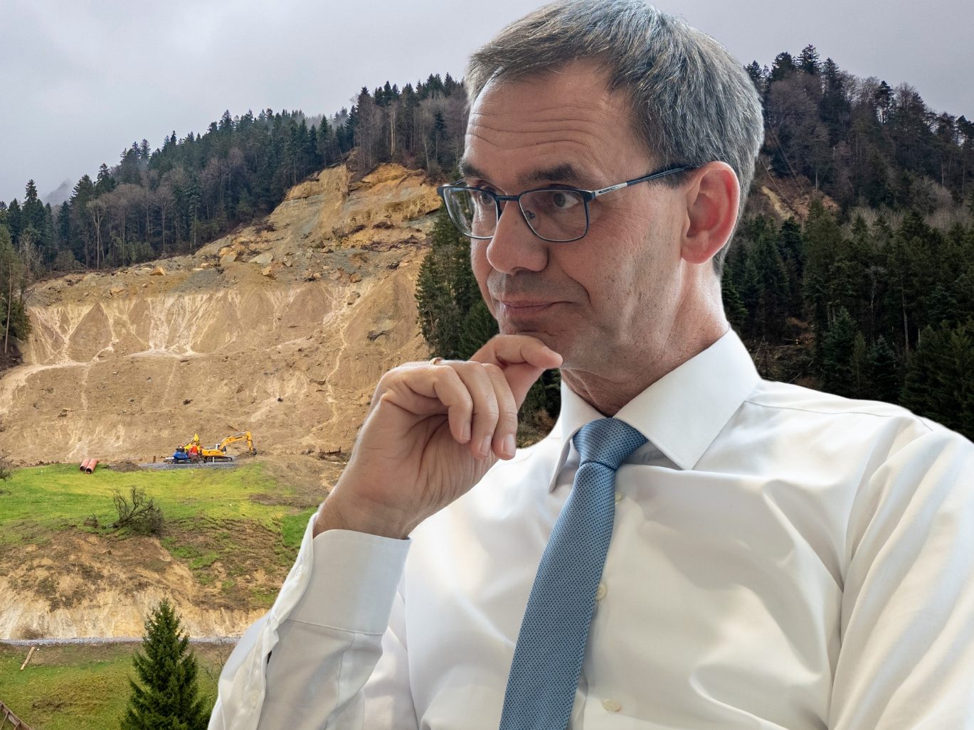 Ein Jahr nach dem Hangrutsch in Hörbranz.