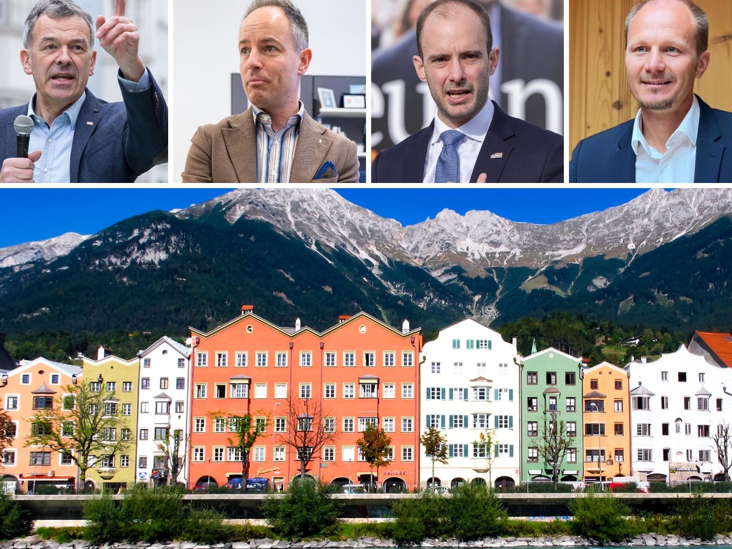 Nach wie vor Willi (l.), Lassenberger (2.v.l.), Tursky (3.v.l.) und Anzengruber (2.v.r.) als chancenreichste Stichwahl-Anwärter, Mayr (r.)werden wenig Chancen eingeräumt. Nach wie vor Willi (l.), Lassenberger (2.v.l.), Tursky (3.v.l.) und Anzengruber (2.v.r.) als chancenreichste Stichwahl-Anwärter, Mayr (r.)werden wenig Chancen eingeräumt.