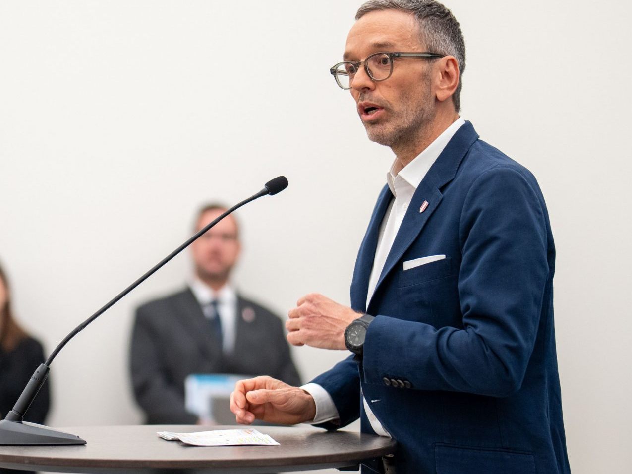 FPÖ-Chef Kickl während seines Statements im Rahmen des U-Ausschusses zum "Rot-Blauen Machtmissbrauch" im Parlament in Wien.