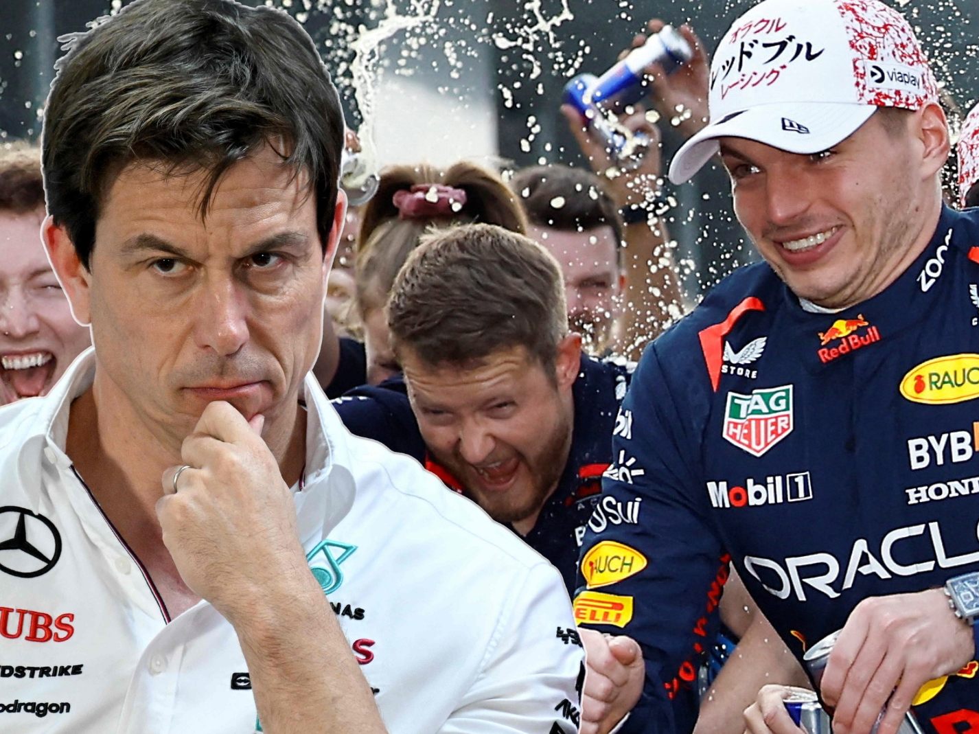 Ab Max Verstappen (r.) und Red Bull kommt auch heuer wieder niemand vorbei, ist sich Mercedes-Chef Toto Wolff (l.) jetzt bereits sicher. Ab Max Verstappen (r.) und Red Bull kommt auch heuer wieder niemand vorbei, ist sich Mercedes-Chef Toto Wolff (l.) jetzt bereits sicher.