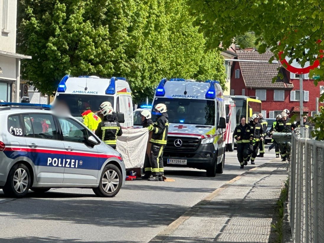 Der Unfall ereignete sich vor dem Spar-Markt in Kennelbach Der Unfall ereignete sich vor dem Spar-Markt in Kennelbach