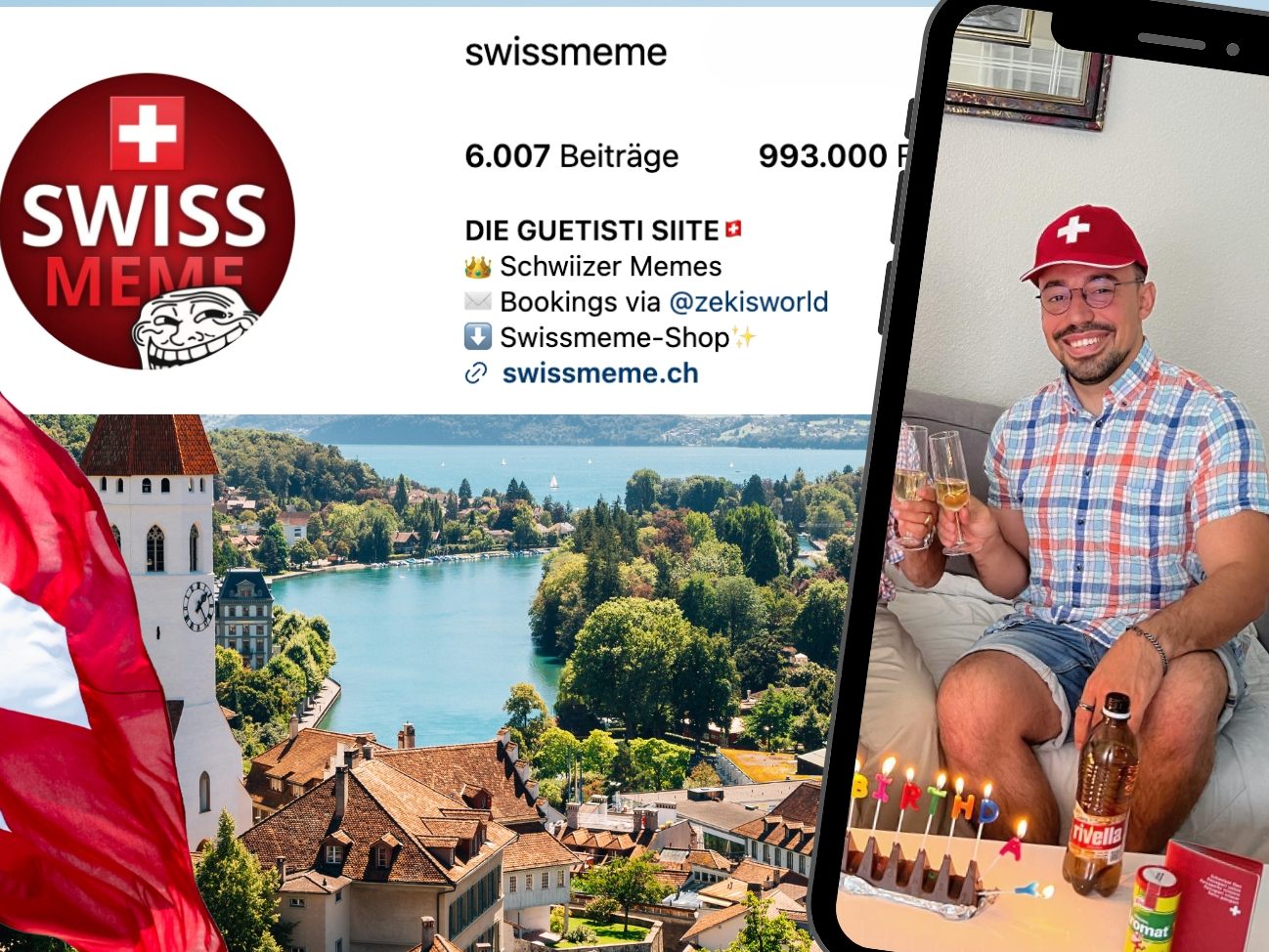 Seine Instagram-Kanäle gehören zu den erfolgreichsten Comedy-Plattformen der Schweiz.