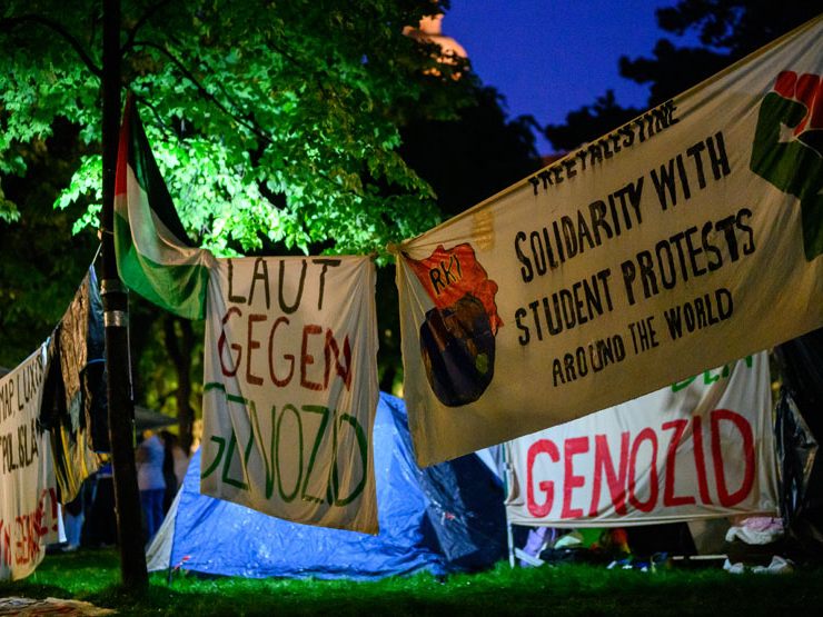 Die Aktivisten in Wien folgen wohl Protestcamps an Hochschulen in den USA. Die Aktivisten in Wien folgen wohl Protestcamps an Hochschulen in den USA.
