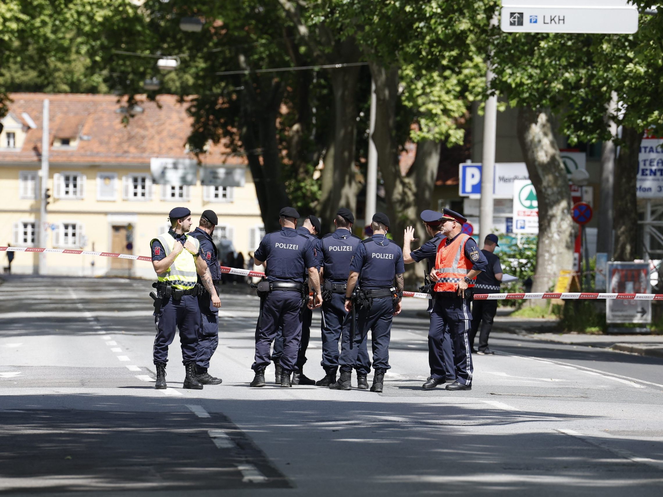 Großeinsatz der Polizei in Graz.