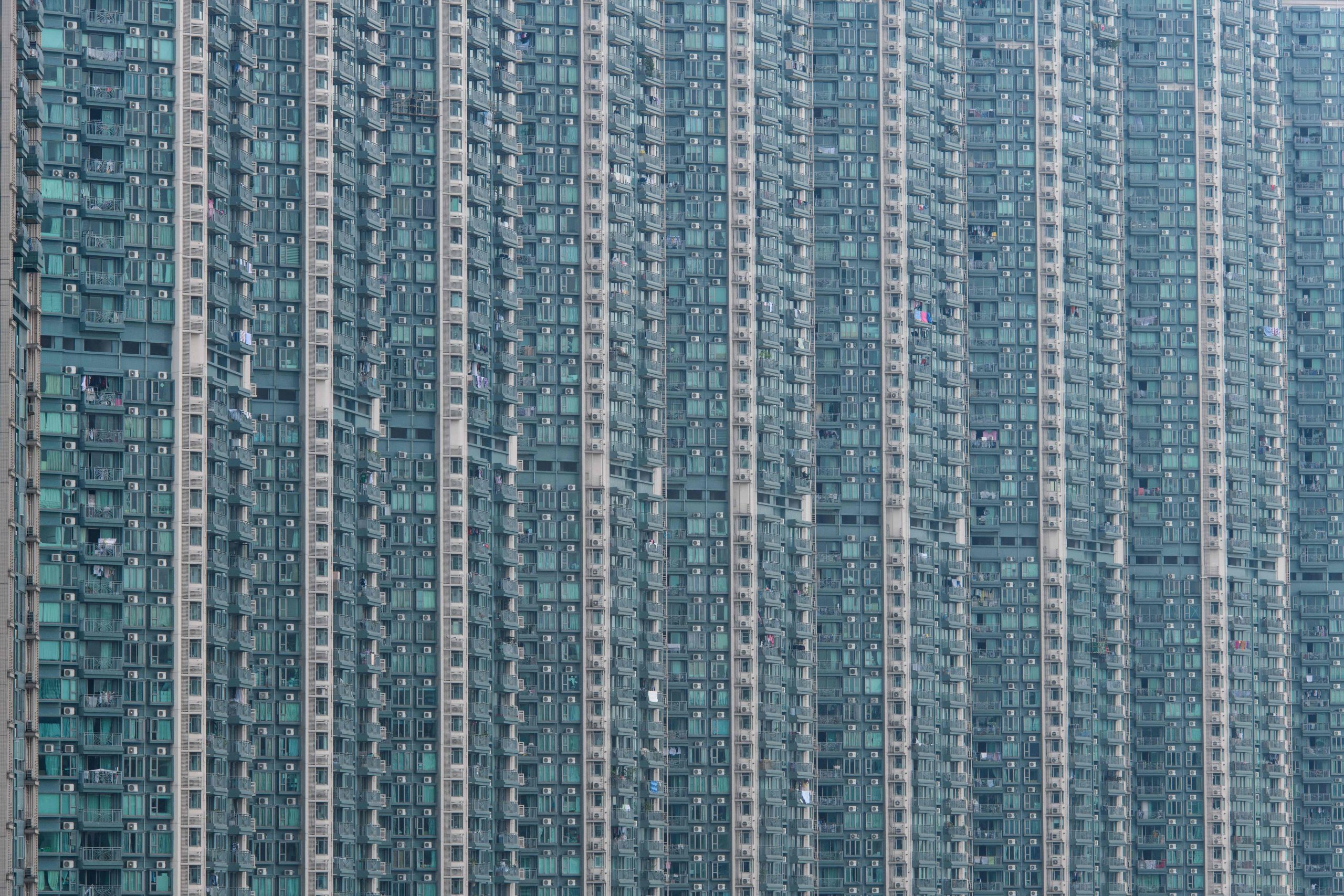 Ein allgemeiner Blick auf einen Wohnkomplex in Hongkong Ein allgemeiner Blick auf einen Wohnkomplex in Hongkong