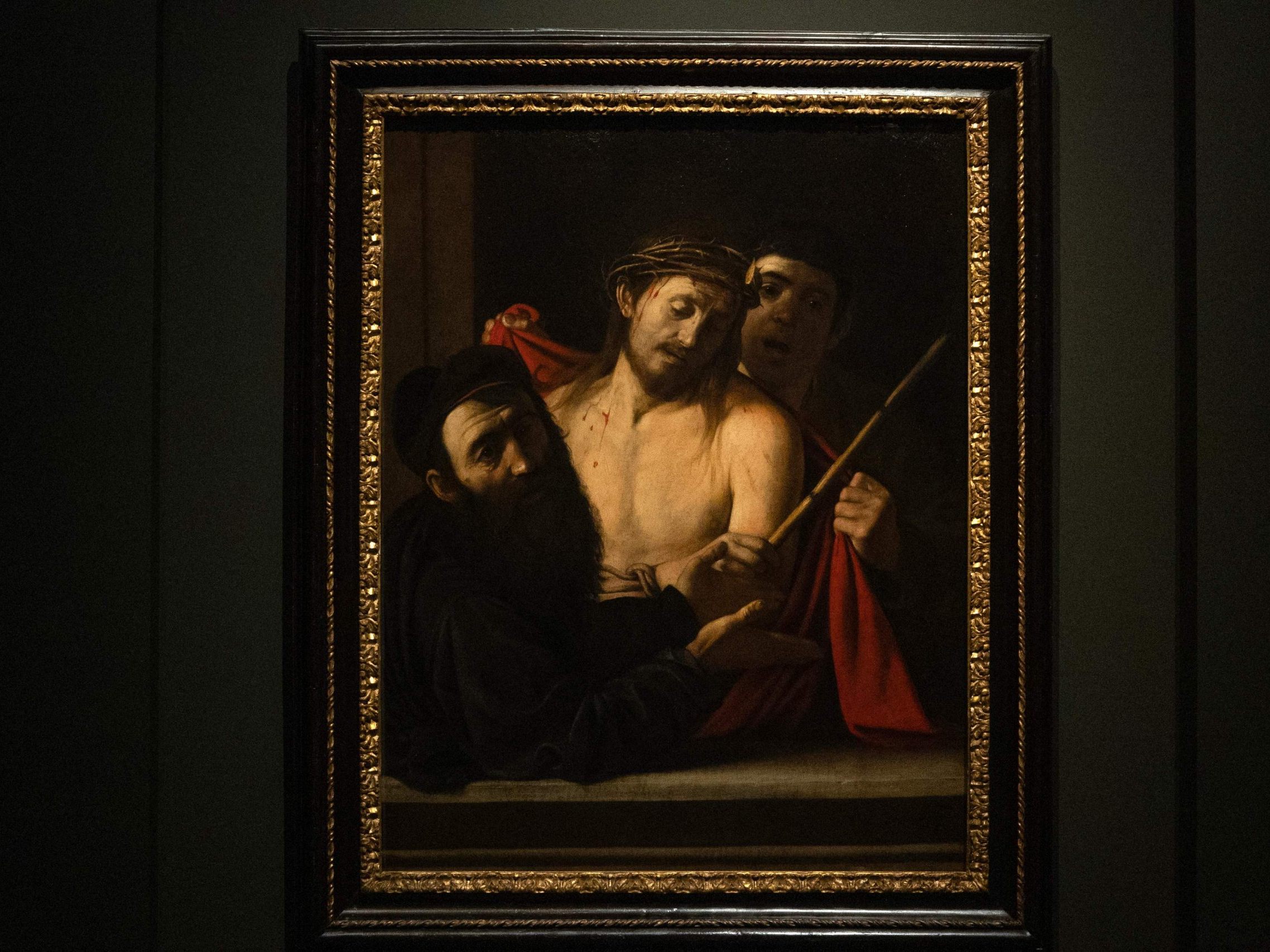 Caravaggios 'Ecce Homo', ein Meisterwerk der Barockzeit, nun ausgestellt im Prado, nachdem es beinahe unbemerkt auf einer Auktion verkauft worden wäre. Caravaggios 'Ecce Homo', ein Meisterwerk der Barockzeit, nun ausgestellt im Prado, nachdem es beinahe unbemerkt auf einer Auktion verkauft worden wäre.