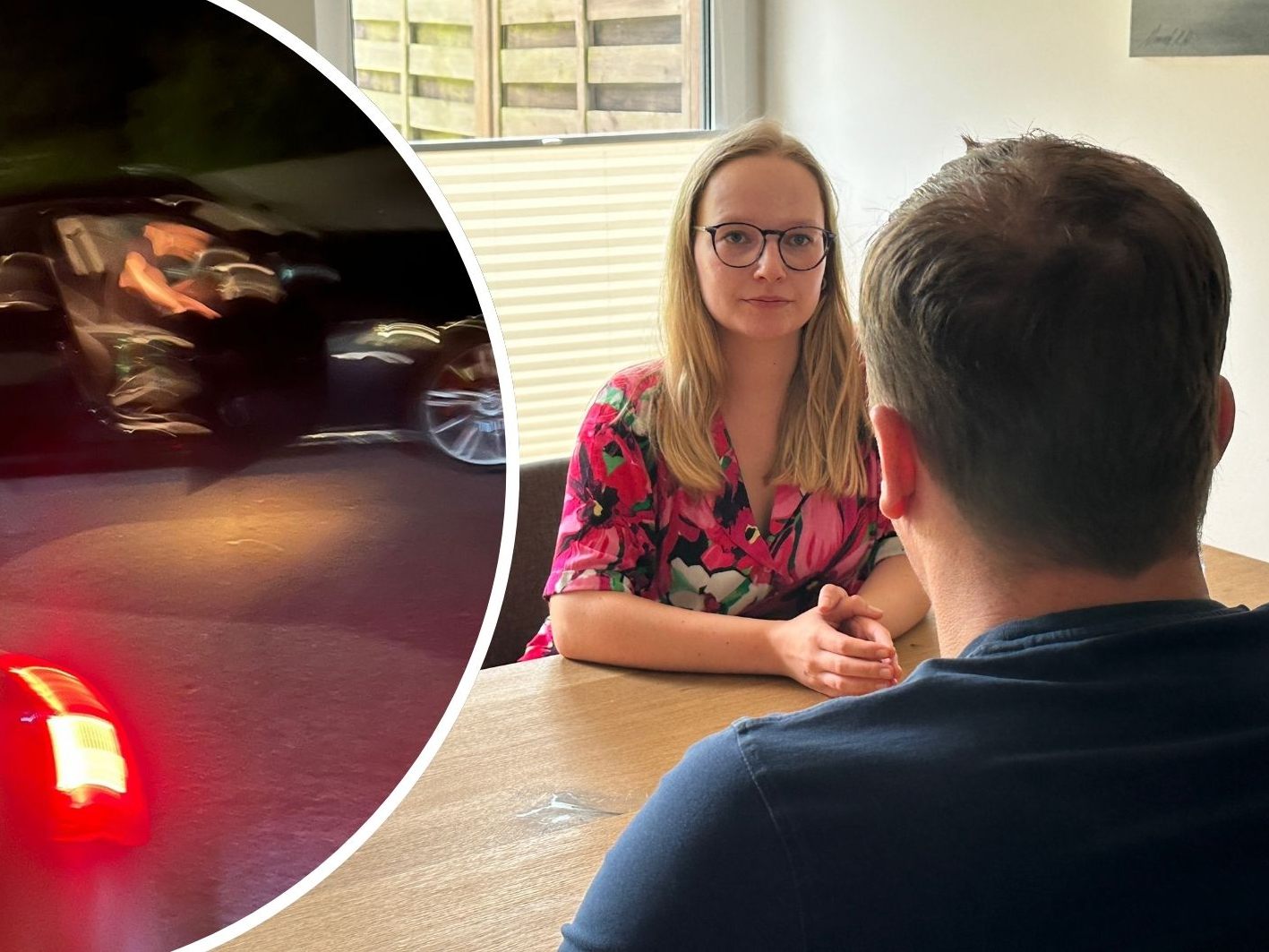 Ein Harder wurde von Unbekannten attackiert, er schoss noch ein Foto ihres Autos.