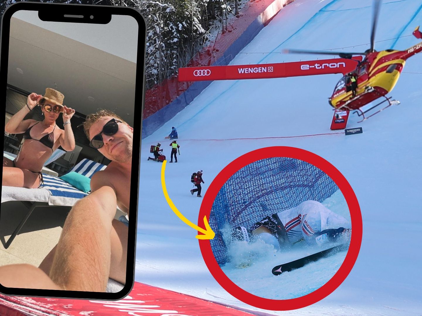 Nach schwerem Unfall entspannen sich Aleksander und Mikaela unter der Sonne Nach schwerem Unfall entspannen sich Aleksander und Mikaela unter der Sonne