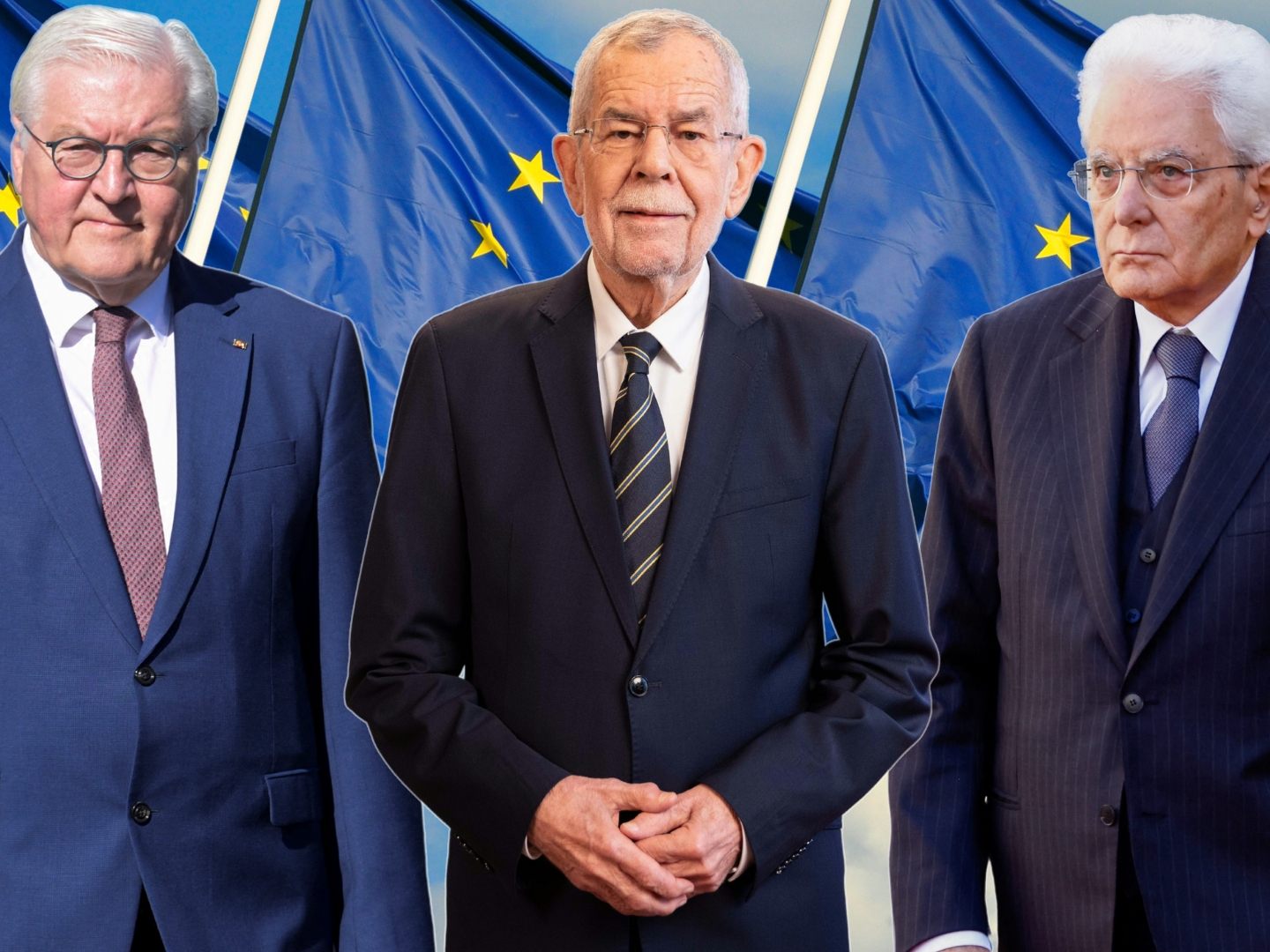 Frank-Walter Steinmeier, Alexander Van der Bellen und Sergio Mattarella (v.l.n.r.) rufen gemeinsam zur Teilnahme an der Europawahl auf.
