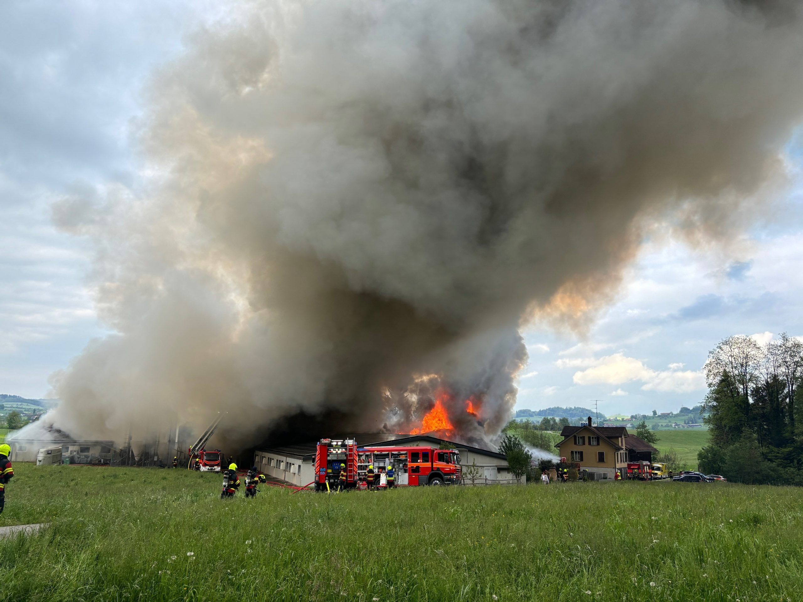 Feuerwehrgroßeinsatz in Gossau