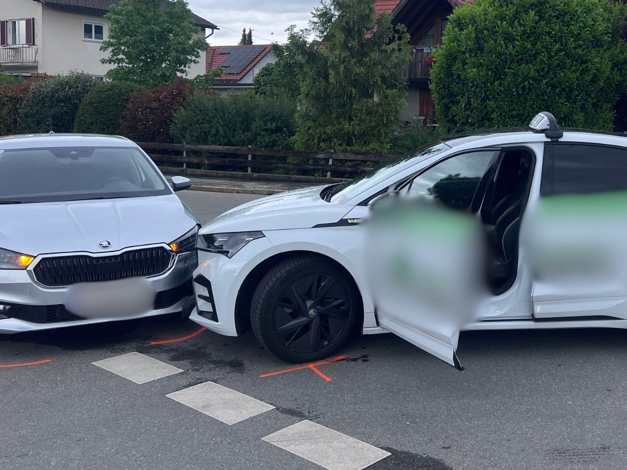 An der Unfallstelle in Lauterach.