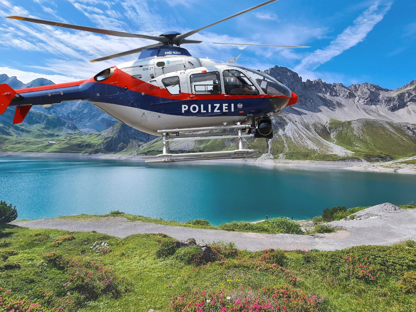 Drei deutsche Wanderer wurden am Lünersee "gerettet".