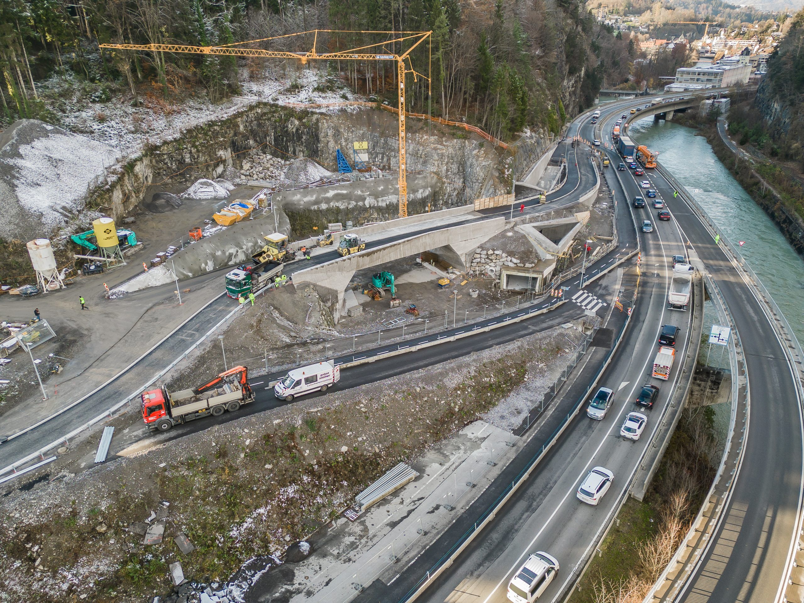 Beim Stadttunnel in Feldkirch wurde ein temporärer Baustopp notwendig. Beim Stadttunnel in Feldkirch wurde ein temporärer Baustopp notwendig.