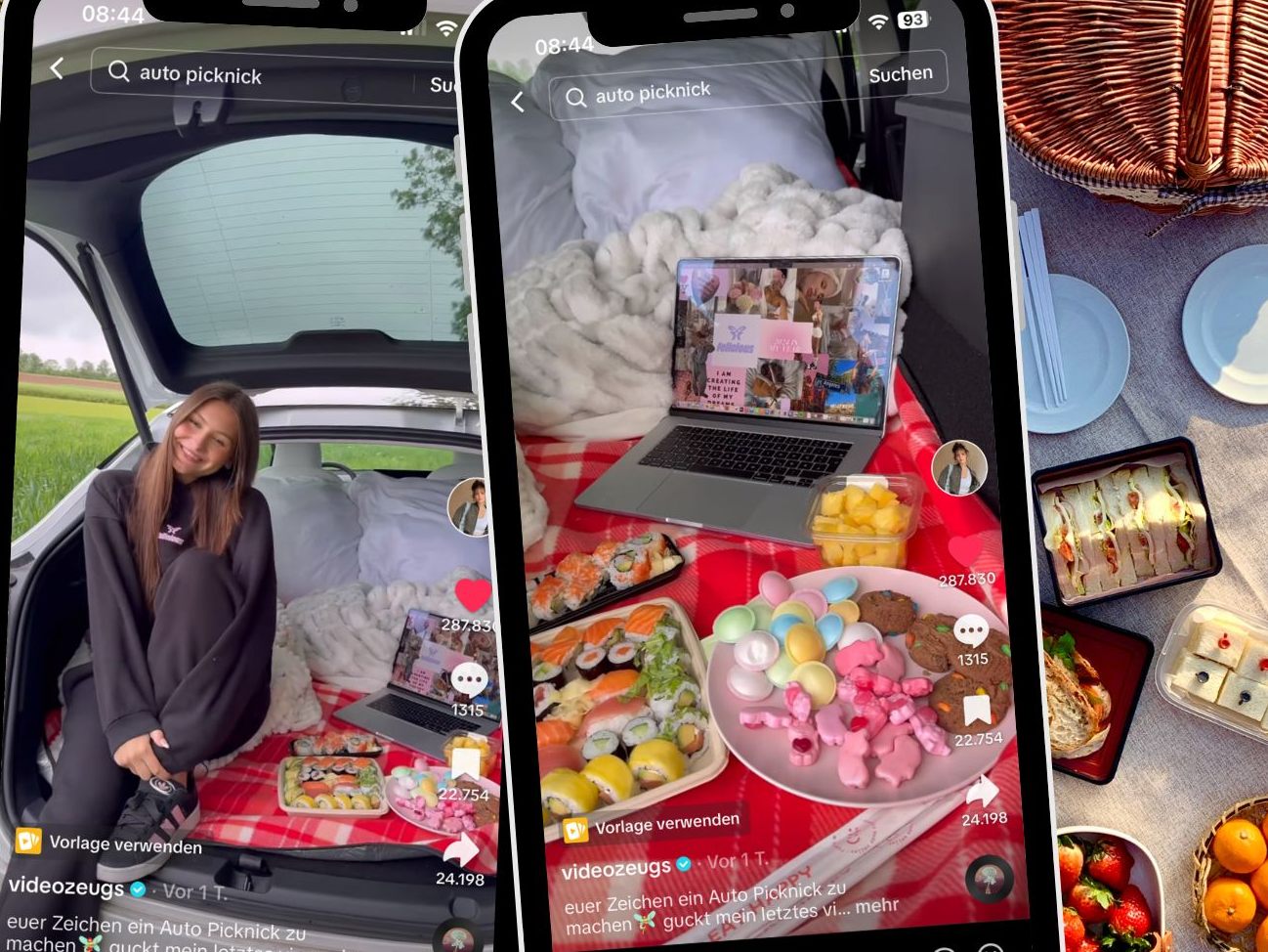 Eine der beliebtesten deutschen TikTokerinnen, Feli, bekannt unter dem Namen @videozeugs, hat ihre Fans mit einer neuen, kreativen Idee begeistert: Ein gemütliches Picknick im Auto. Eine der beliebtesten deutschen TikTokerinnen, Feli, bekannt unter dem Namen @videozeugs, hat ihre Fans mit einer neuen, kreativen Idee begeistert: Ein gemütliches Picknick im Auto.