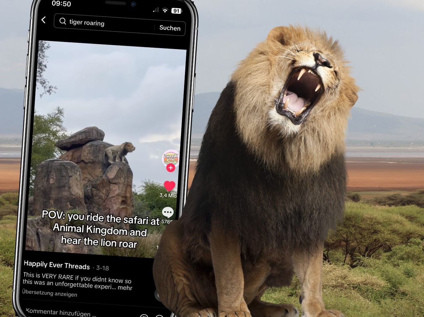 Ein Besuch der Safari im Animal Kingdom wird durch das mächtige Gebrüll eines Löwen zu einem unvergesslichen Erlebnis. Ein Besuch der Safari im Animal Kingdom wird durch das mächtige Gebrüll eines Löwen zu einem unvergesslichen Erlebnis.