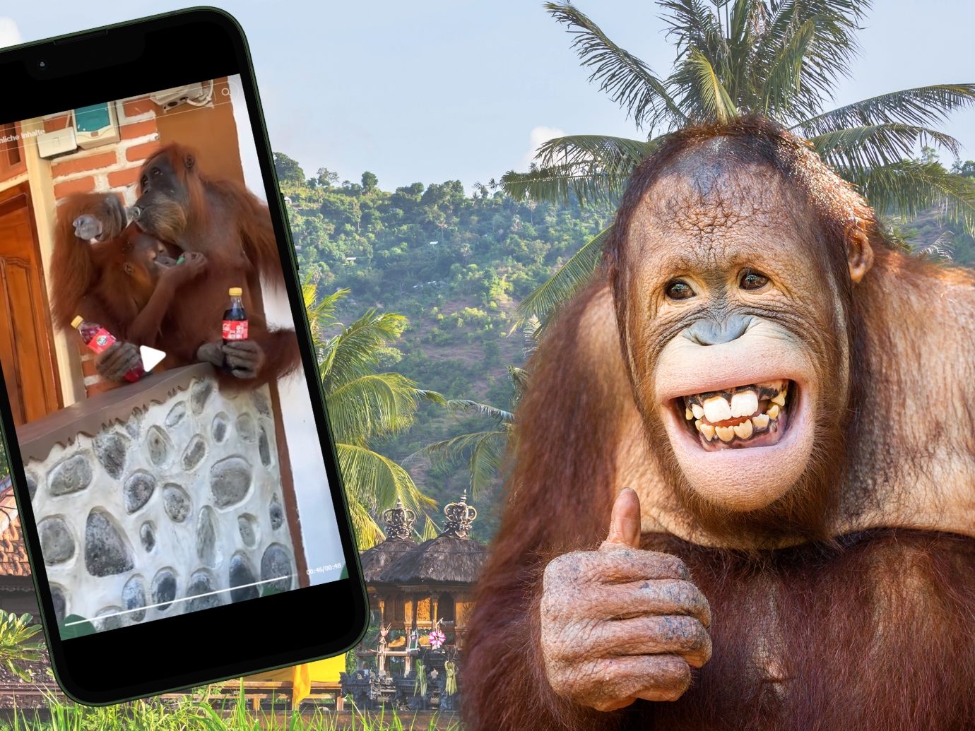 Ein Orang-Utan besuchte Urlauber im Hotelzimmer. (Symbolbild)
