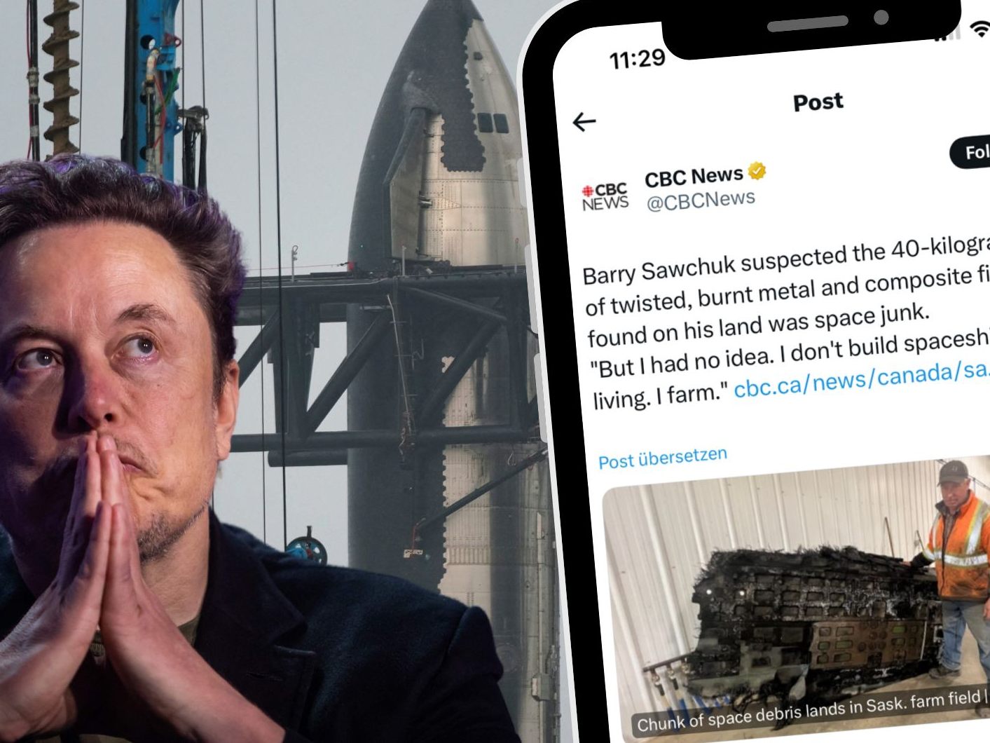 In Saskatchewan ist ein 40 Kilogramm schweres Objekt auf einem Acker gelandet. Experten vermuten, dass es von einem SpaceX-Raumschiff stammt.