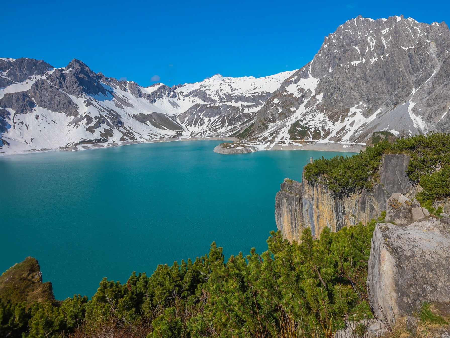 Der Lünersee mit seiner atemberaubenden Bergkulisse