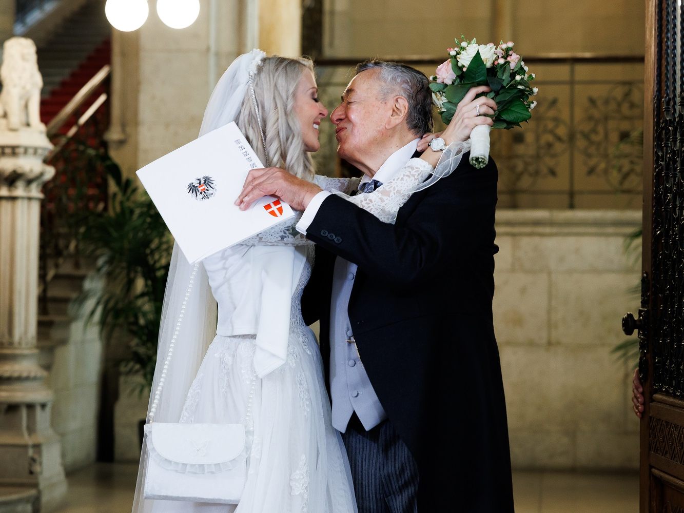 Reiländer und Lugner am Tag ihrer Hochzeit.