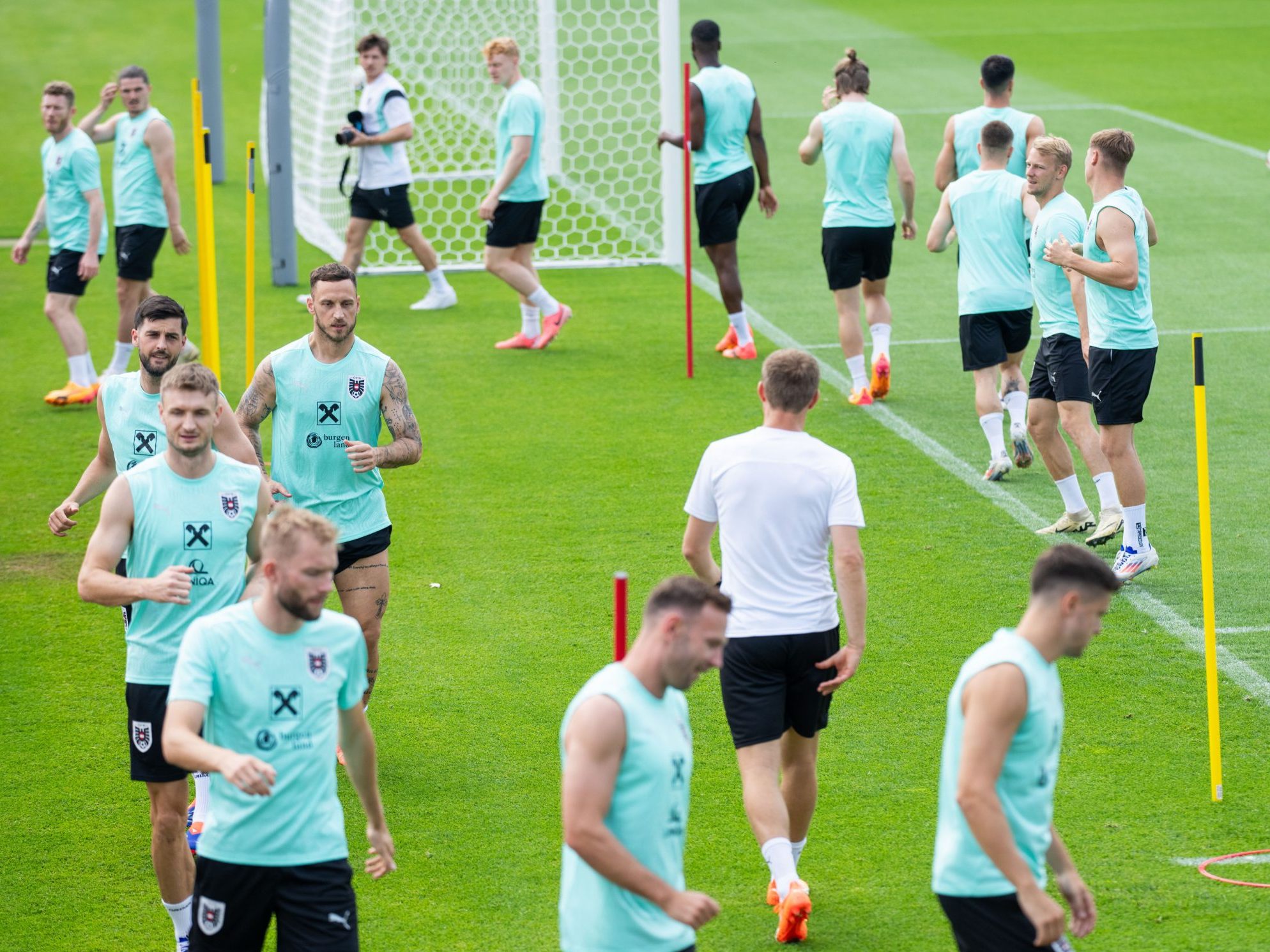 Das ÖFB-Team trainierte am Freitag für das Achtelfinale.