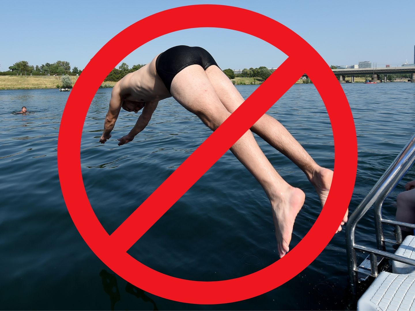 Derzeit ist das Baden in der Neuen Donau verboten.