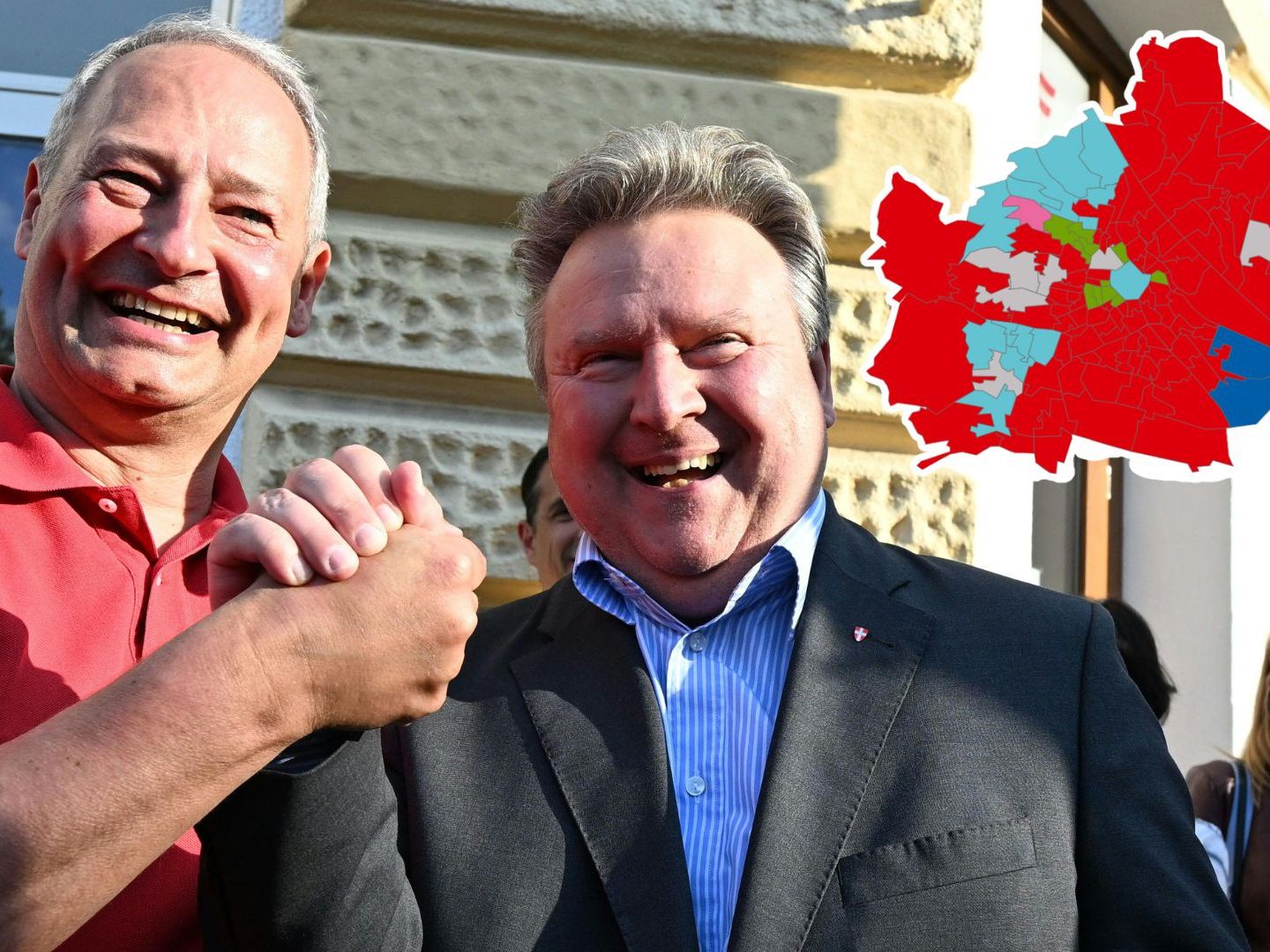 Bei der EU-Wahl 2024 sind deutlich mehr Bezirke rot als vor fünf Jahren.