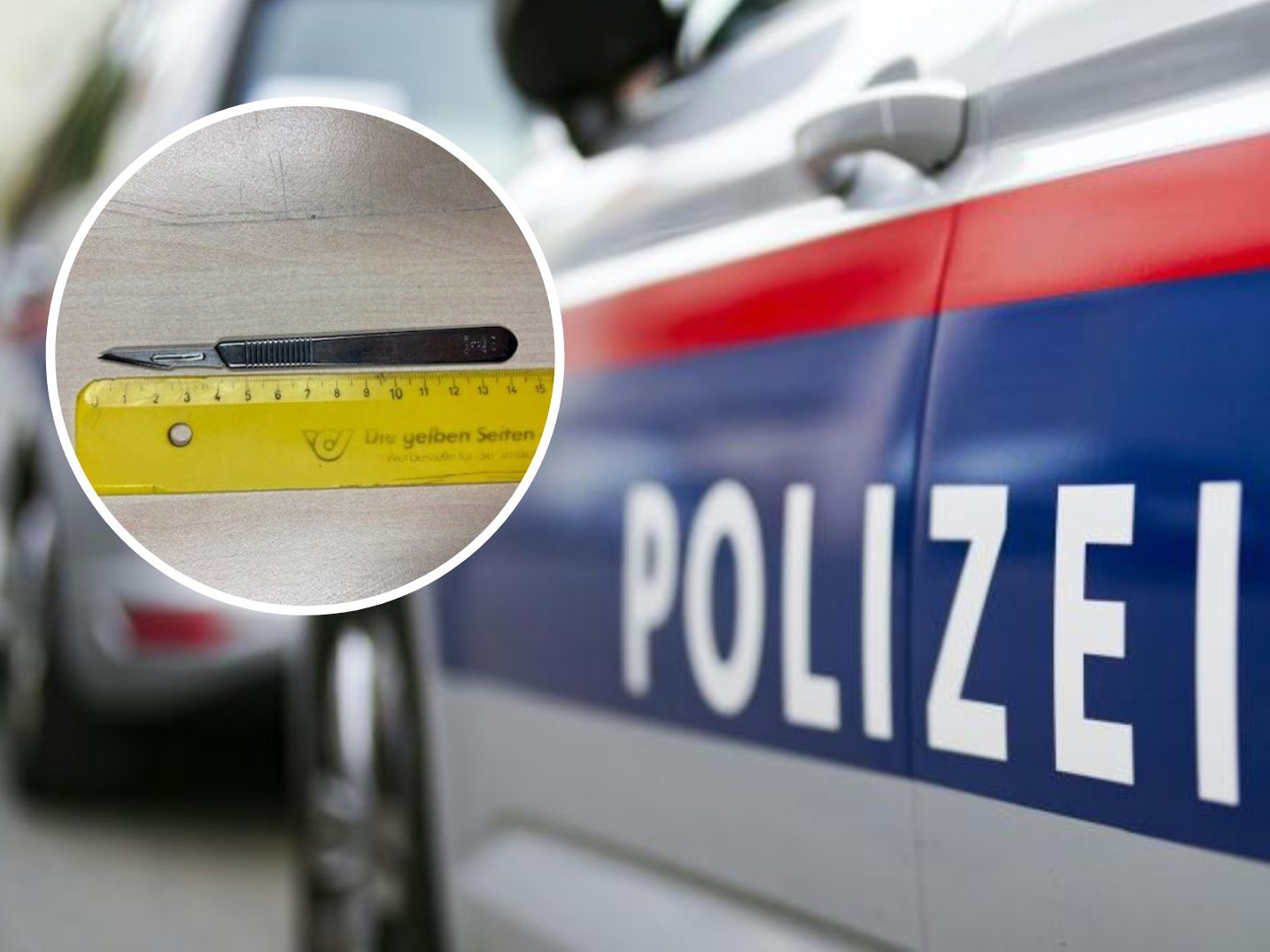 Ein Polizist wurde mit einem Skalpell verletzt.