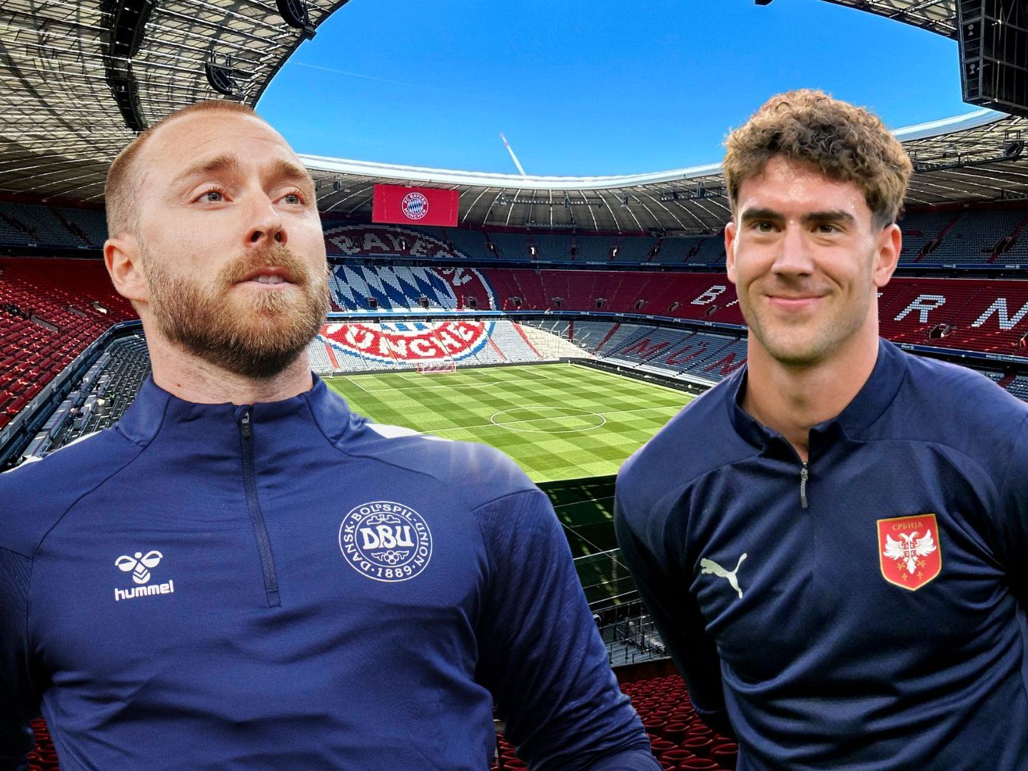 Dänemark trifft heute in der Münchner Allianz-Arena auf Serbien.